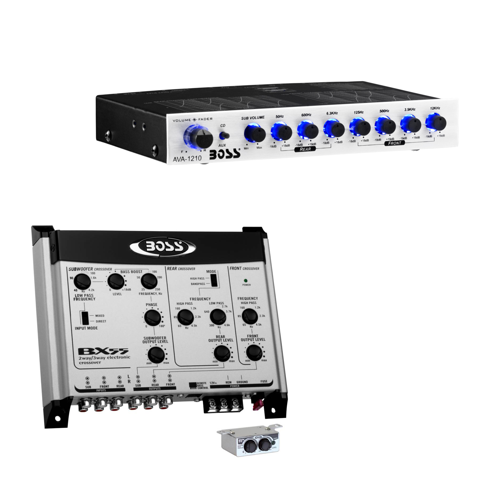 BOSS BX55 2/3 Way Electronic Crossover Bass w/ Remote & Stereo Equalizer Preamp