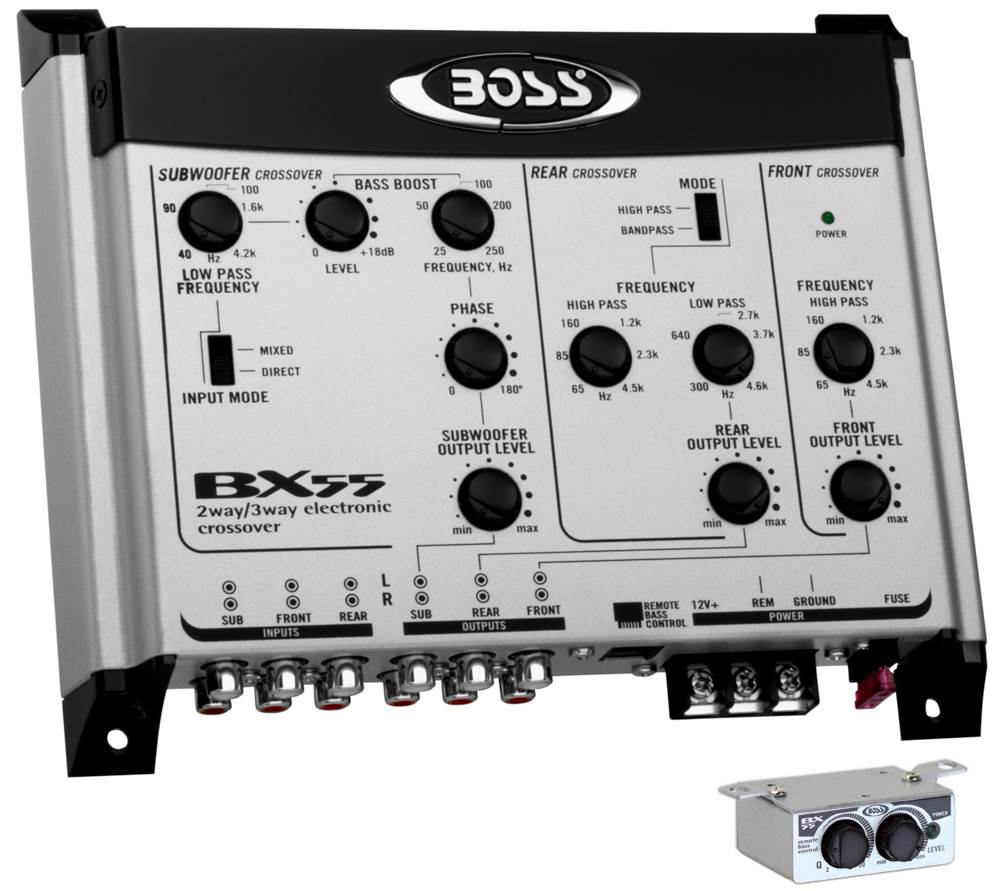 BOSS BX55 2/3 Way Electronic Crossover Bass w/ Remote & Stereo Equalizer Preamp