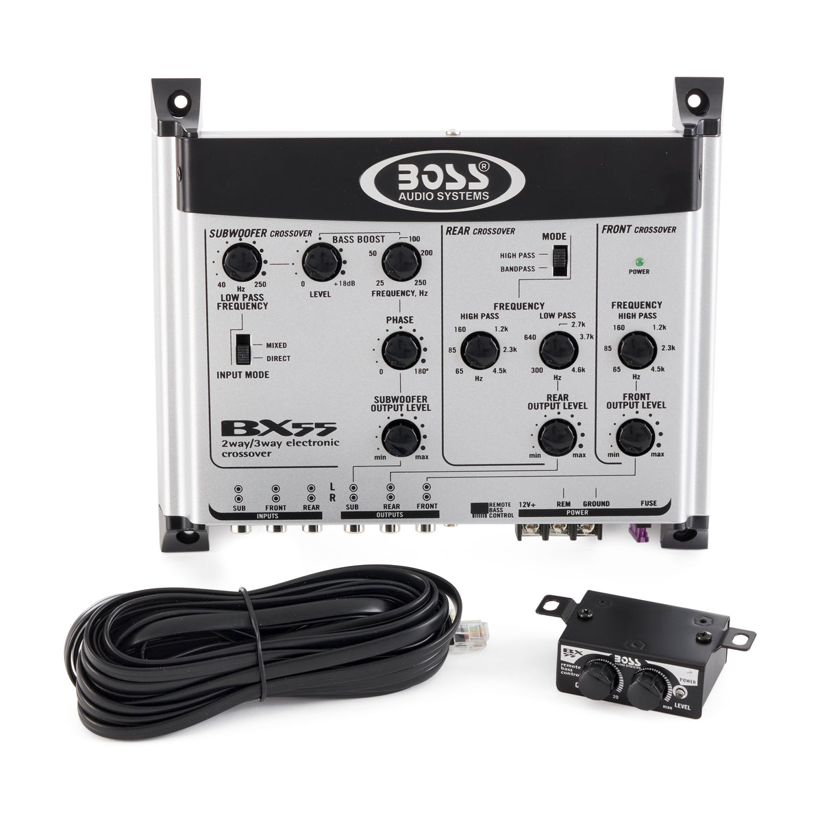 BOSS BX55 2/3 Way Car Audio Electronic Crossover Bass w/Remote Control (4 Pack)