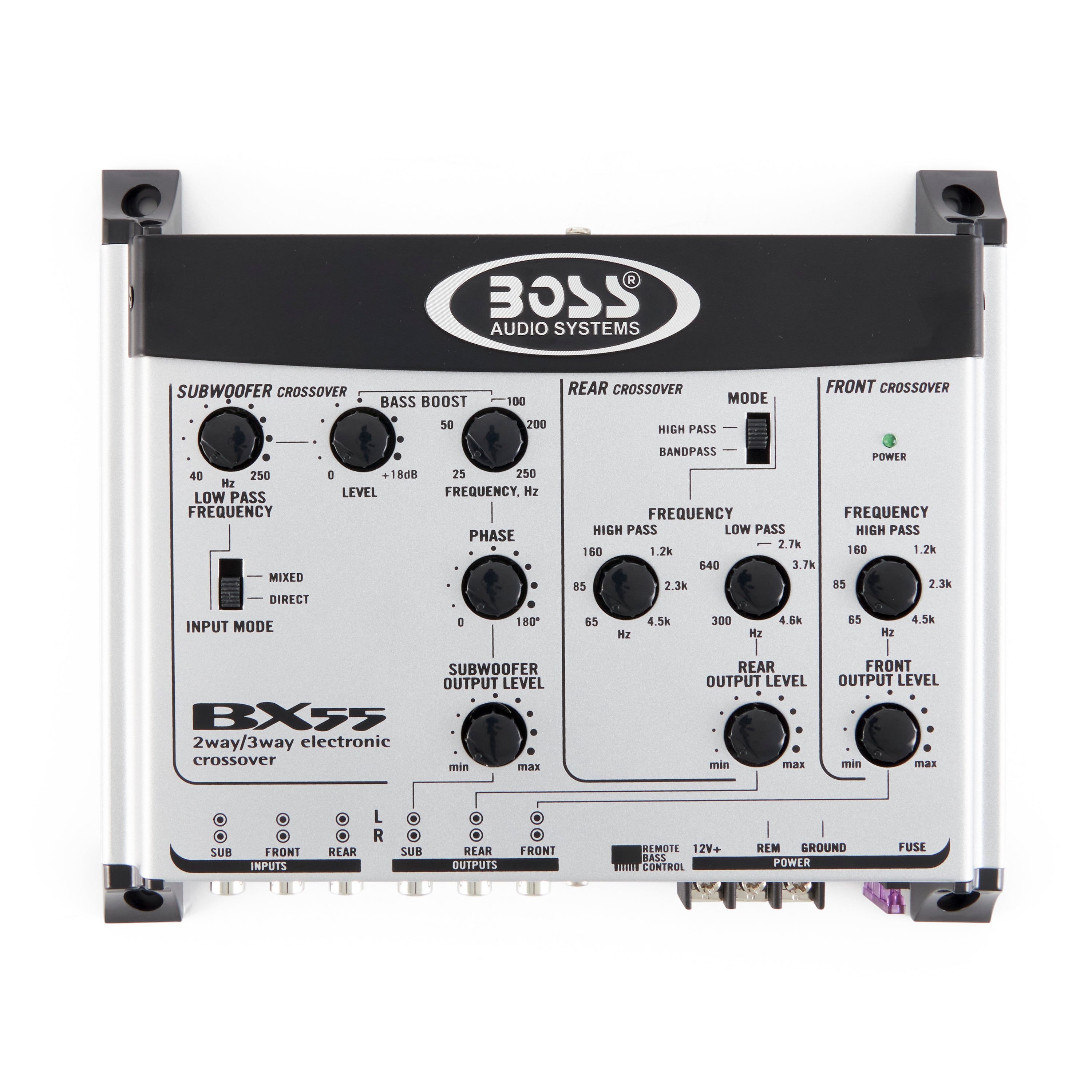 BOSS Audio BX55 2/3 Way Car Audio Electronic Crossover Bass w/ Remote (2 Pack)