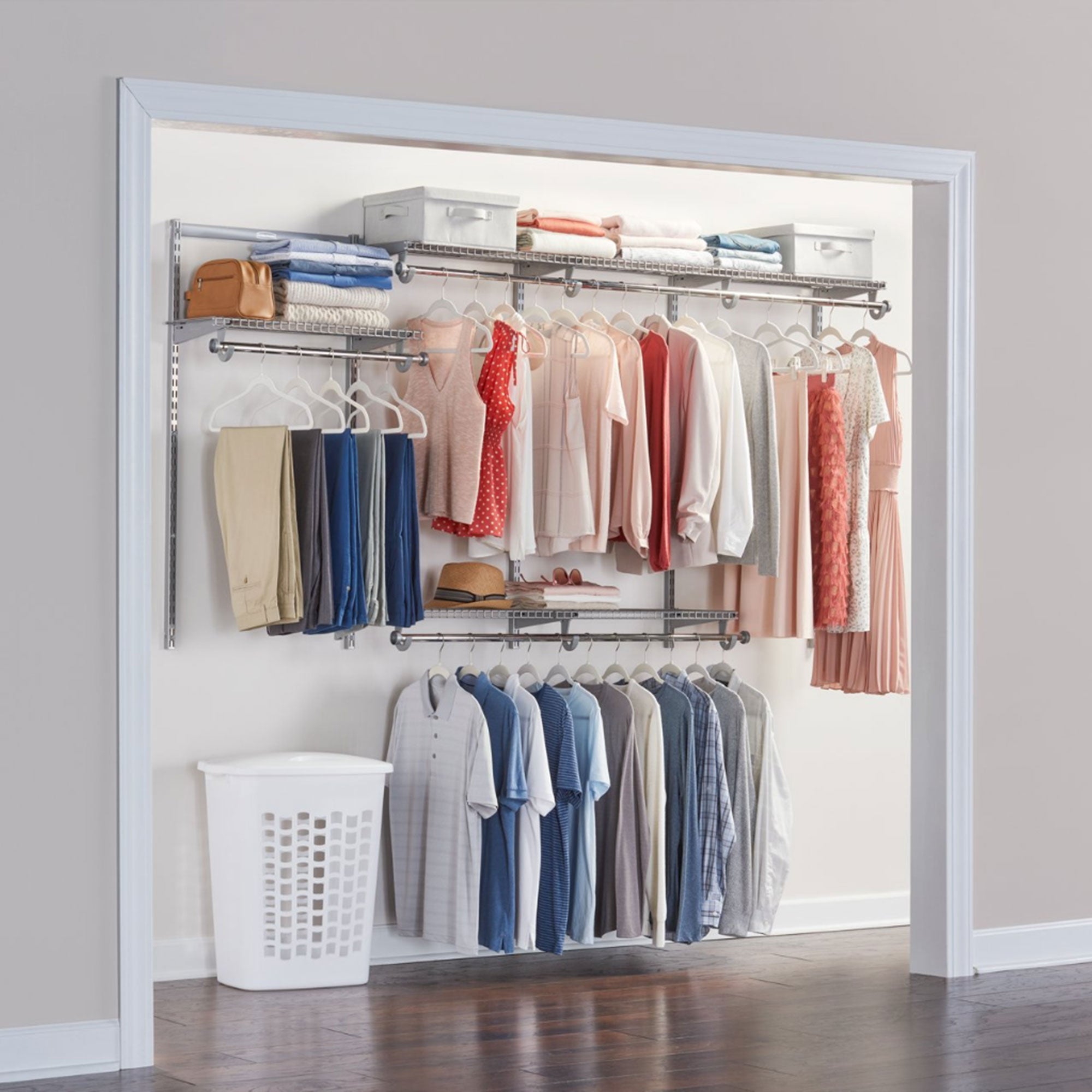 Rubbermaid Classic Custom 4' to 8' Wide Metal Closet Storage Kit (For Parts)
