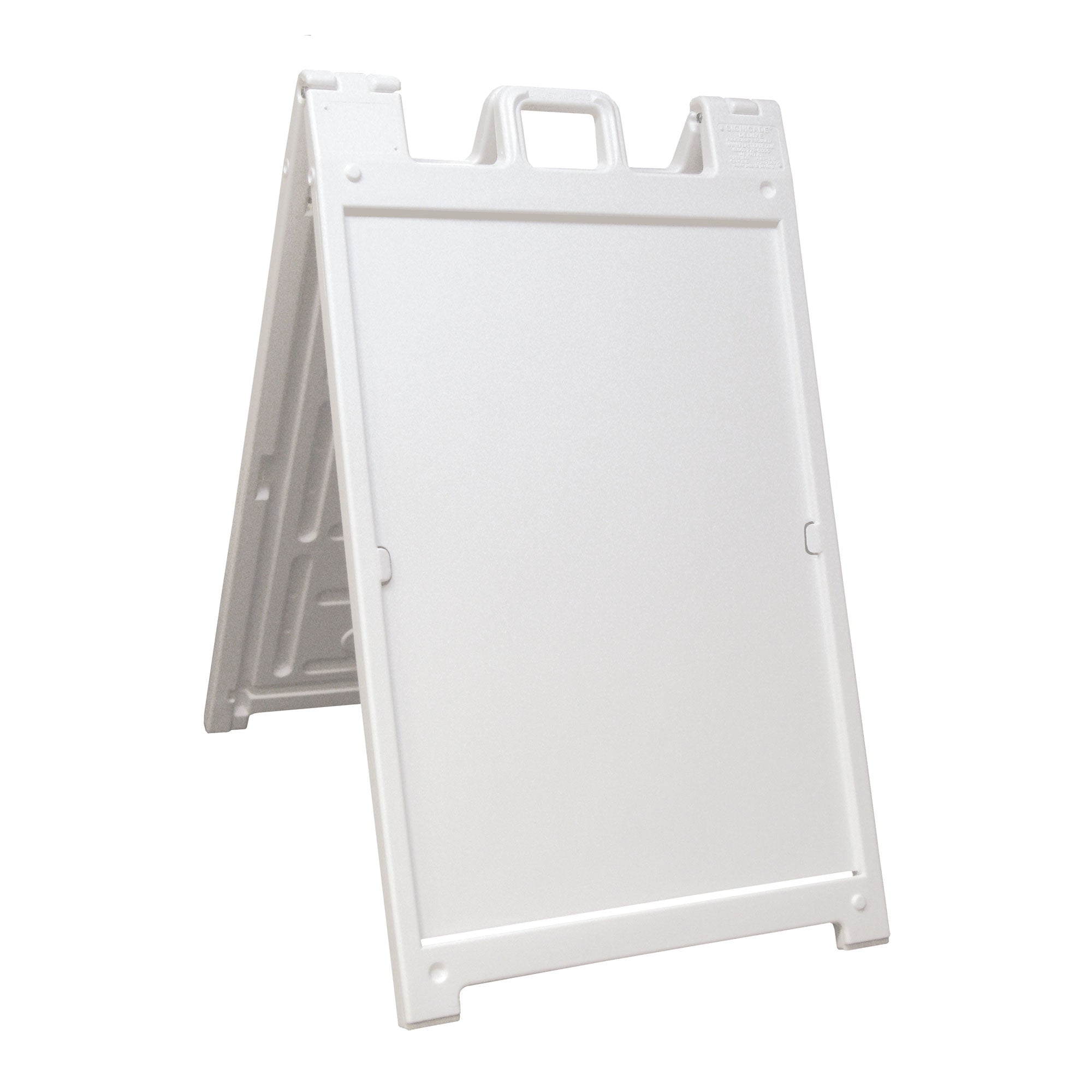 Plasticade Deluxe Signicade Portable Folding Double Sided Sign Stand, White - VMInnovations