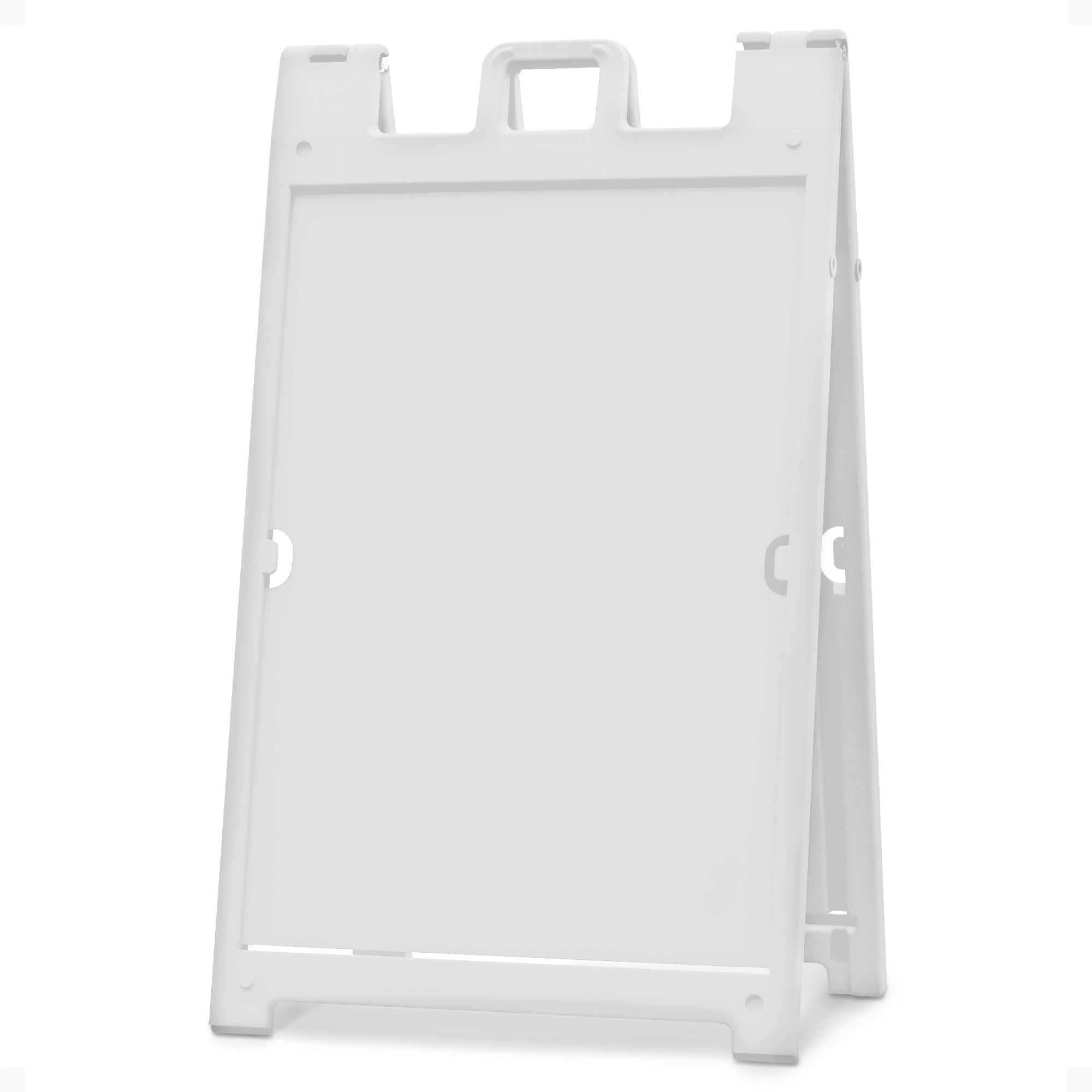 Plasticade Deluxe Signicade Portable Folding Double Sided Sign Stand, White - VMInnovations