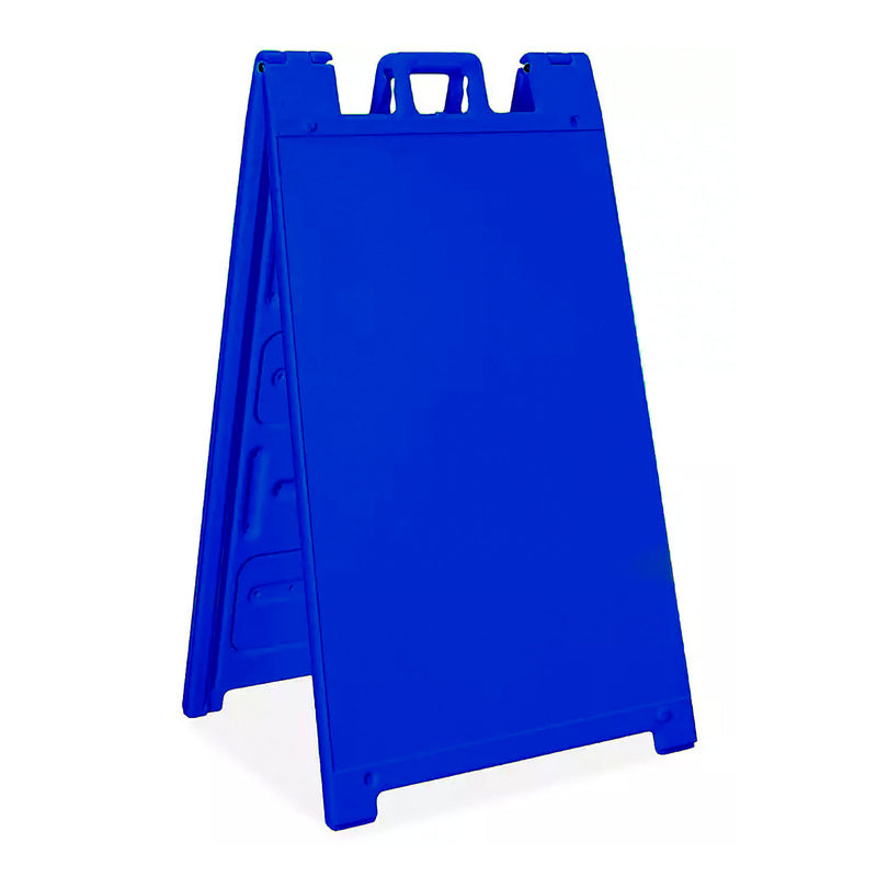 Plasticade Signicade Portable Folding Sidewalk Double Sided Sign Stand, Blue