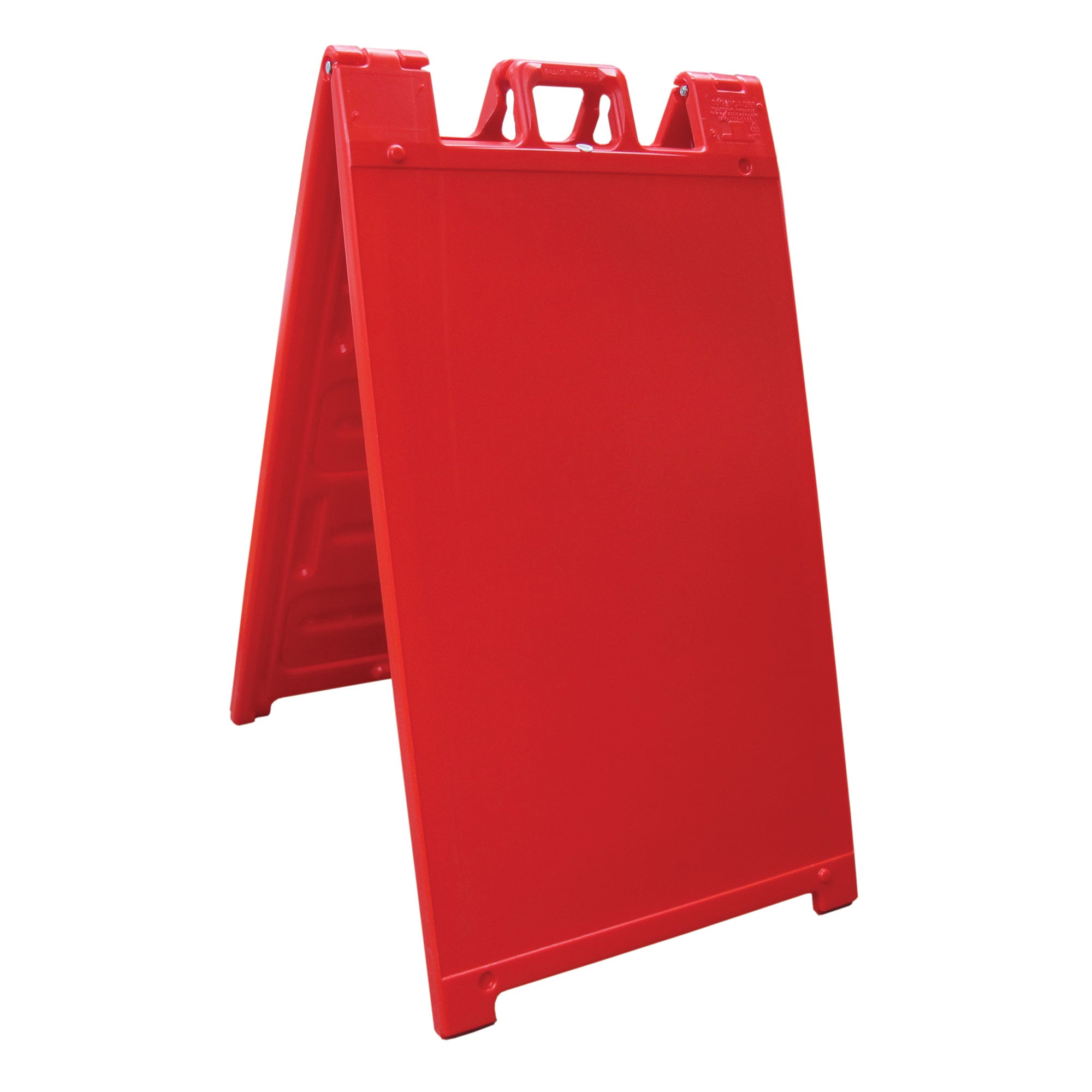Plasticade 130-R Signicade A Frame Plain Portable Folding Sidewalk Sign, Red - VMInnovations