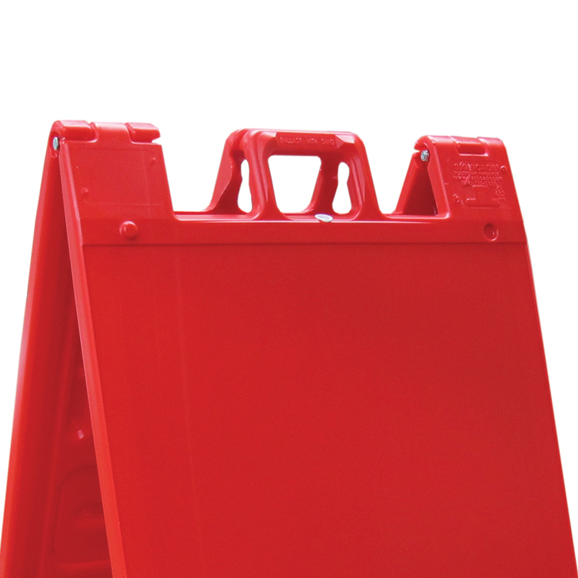 Plasticade 130-R Signicade A Frame Plain Portable Folding Sidewalk Sign, Red - VMInnovations