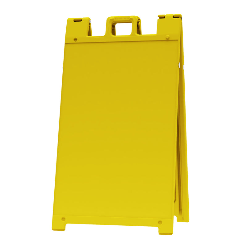 Plasticade 130-Y Signicade A Frame Plain Portable Folding Sidewalk Sign, Yellow
