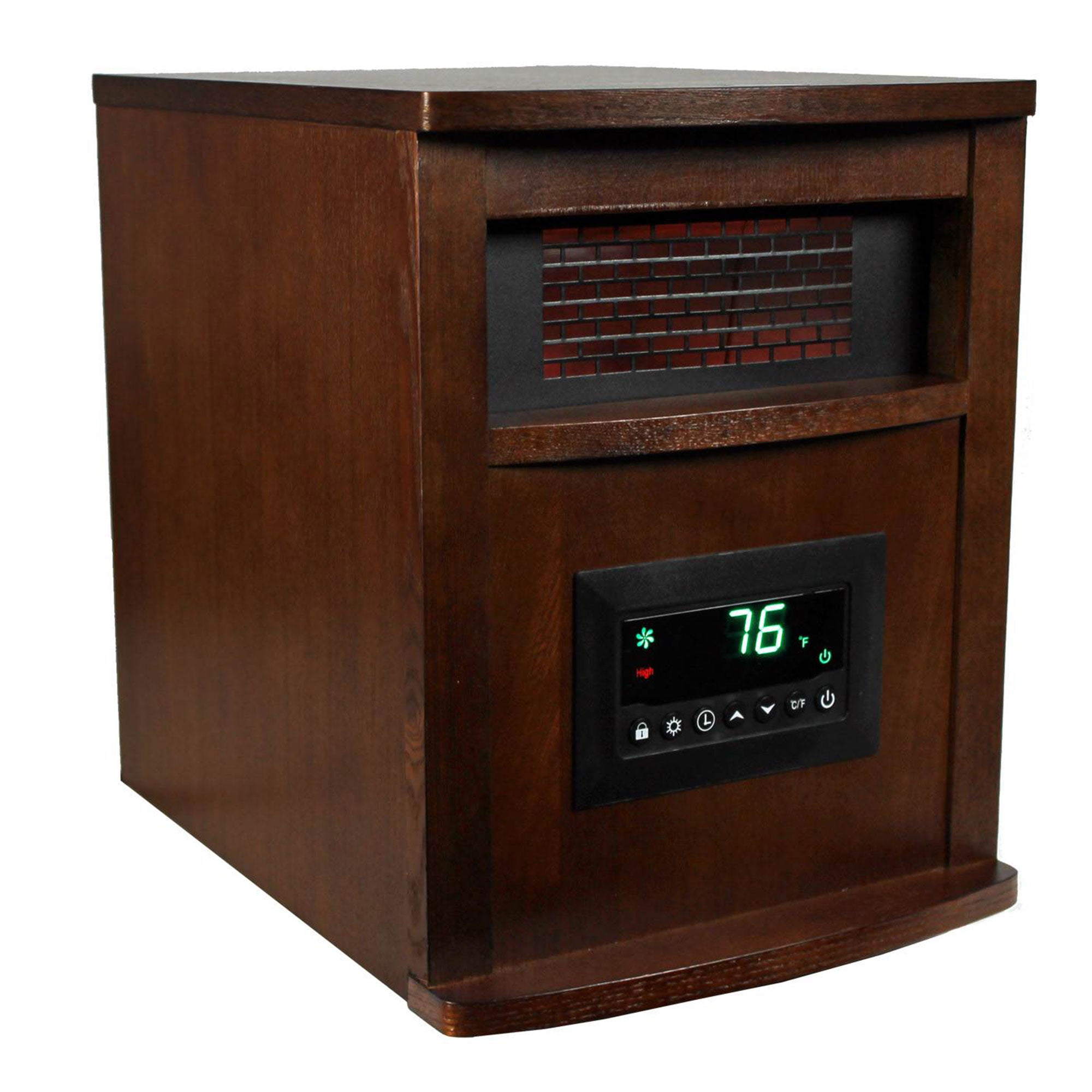 Lifesmart 6 Element 1500W Electric Infrared Quartz Space Heater, Brown (2 Pack) - VMInnovations