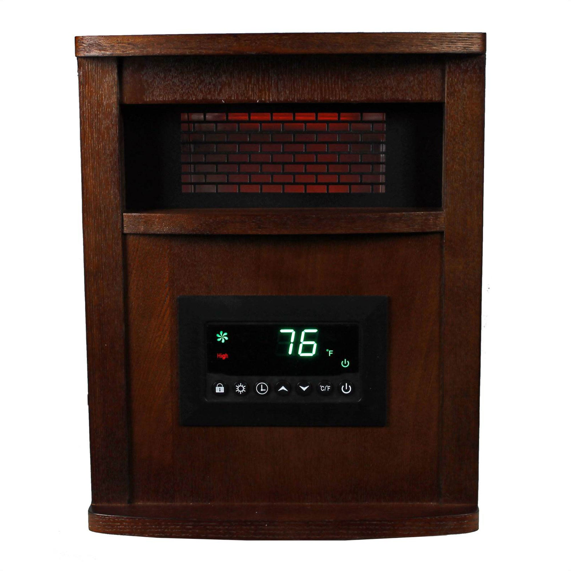 Lifesmart 6 Element 1500W Electric Infrared Quartz Space Heater, Brown (2 Pack) - VMInnovations