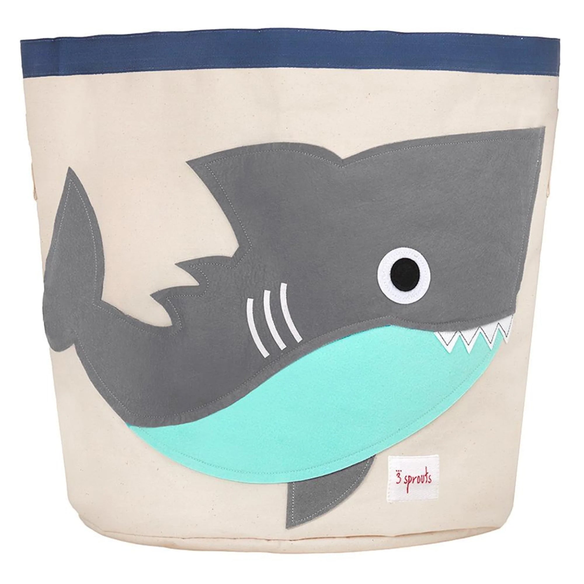 3 Sprouts Canvas Storage Bin Laundry and Toy Basket for Kids, Shark and Sloth