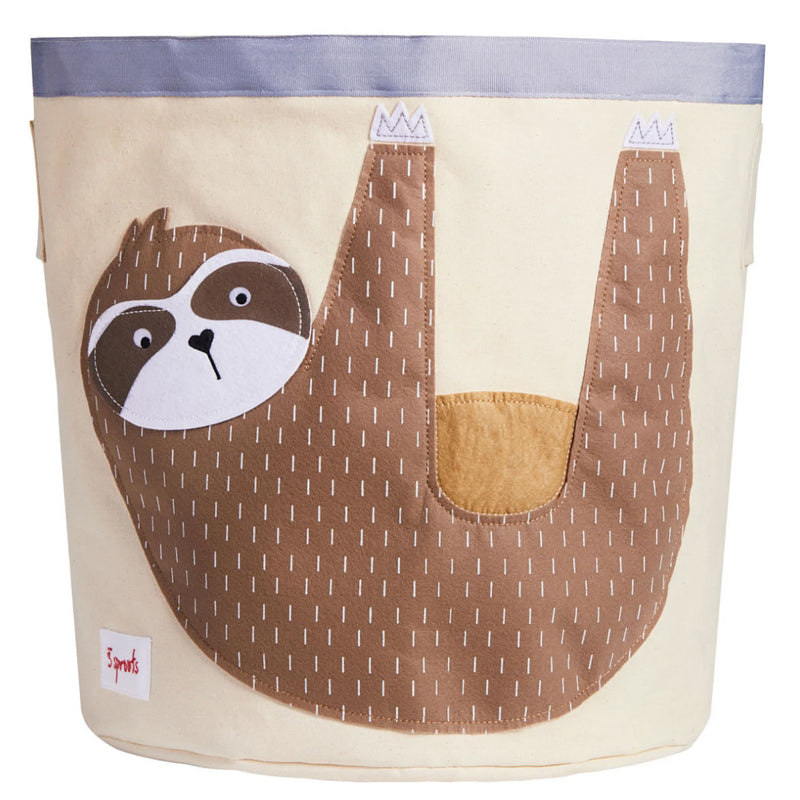 3 Sprouts Canvas Storage Bin Laundry and Toy Basket for Kids, Shark and Sloth