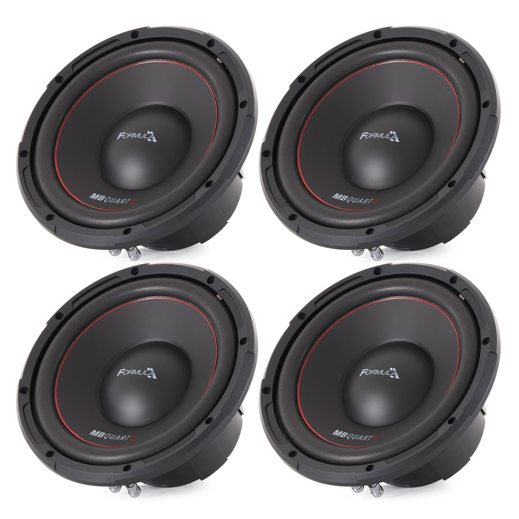 MB Quart FW-1254 Formula 10 Inch 600 Watt DVC 4 Ohm Car Audio Subwoofer (4 Pack)