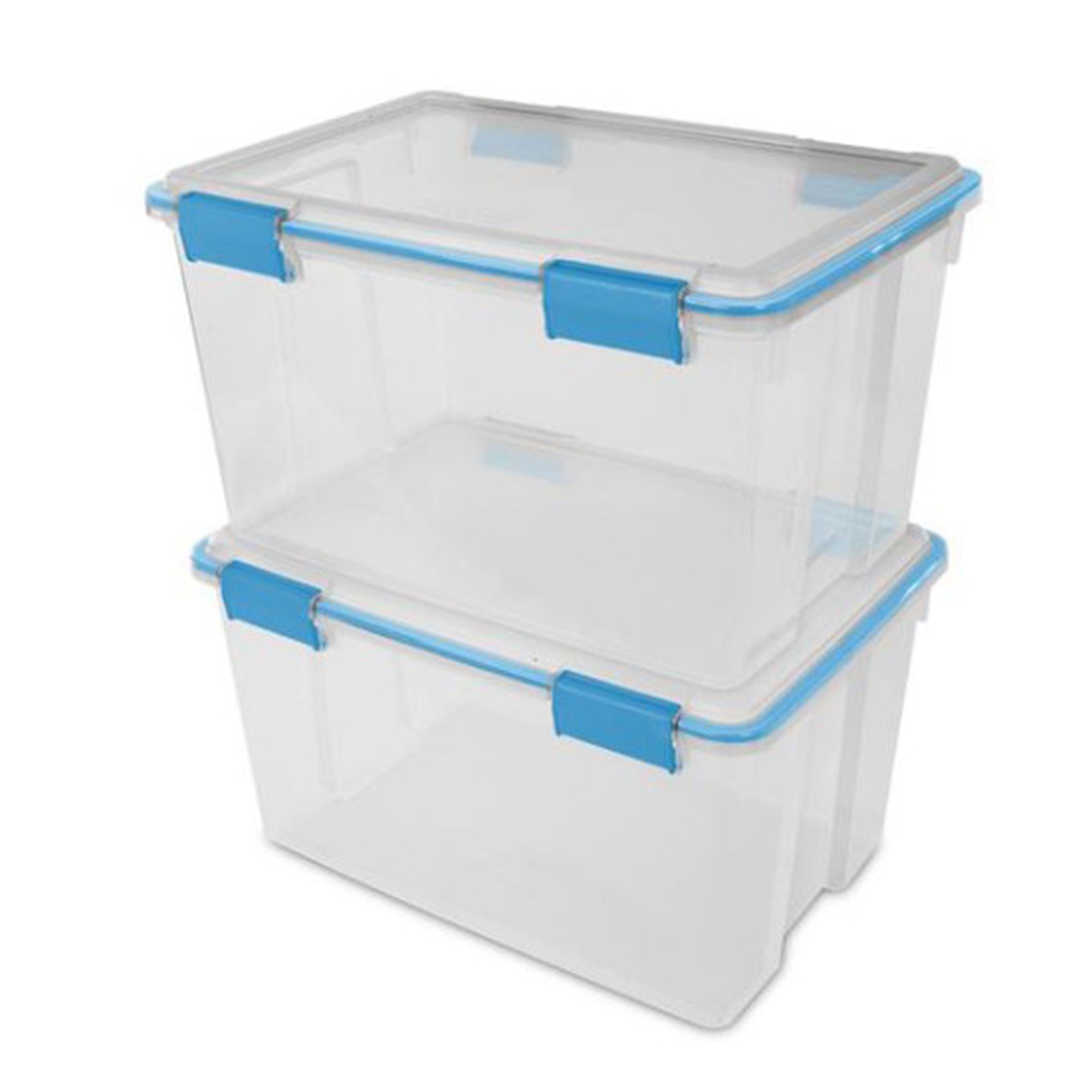 Sterilite 54-Qt Clear Plastic Stackable Storage Bin w/ Gasket Latch Lid, 36 Pack