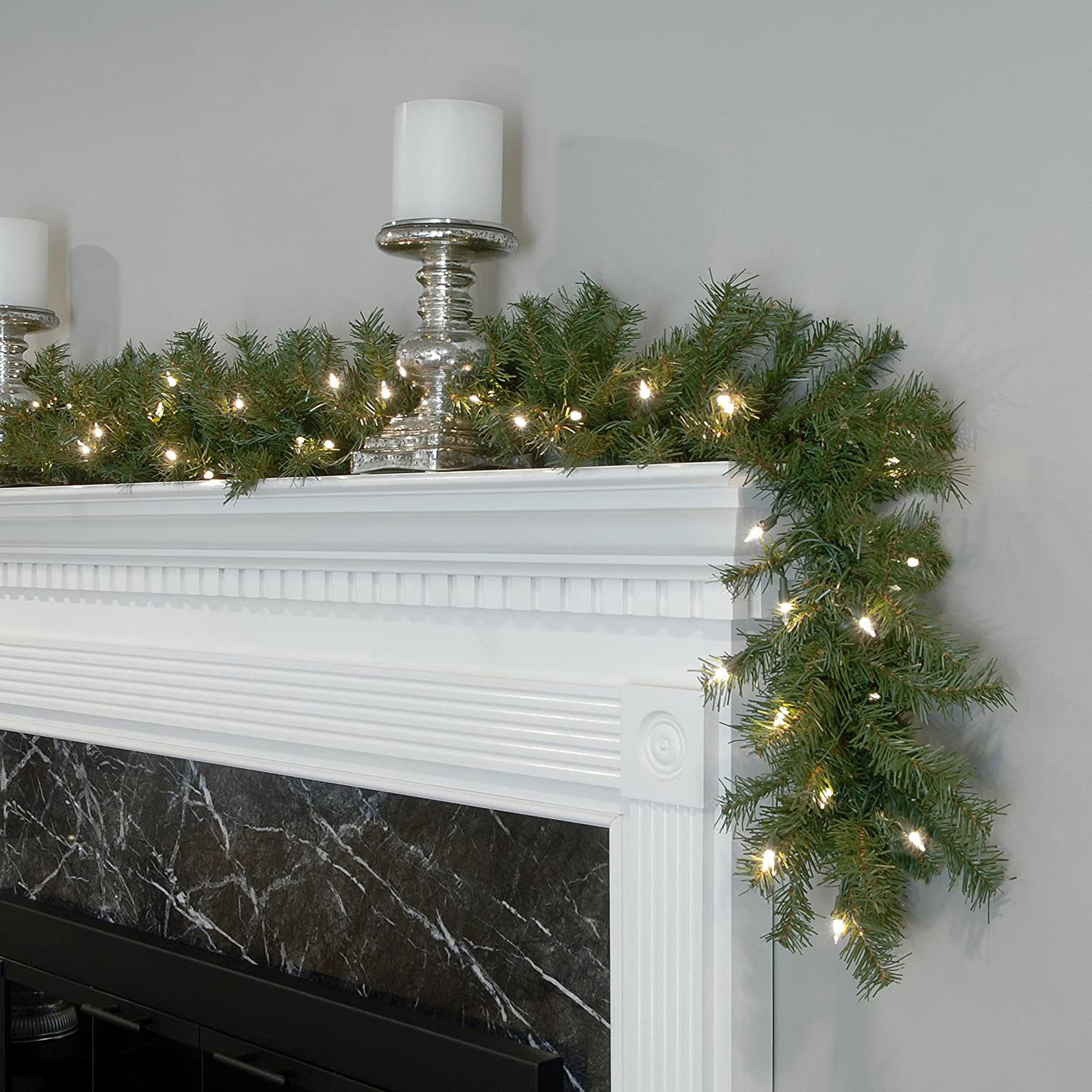 National Tree Company Norwood Fir 9 Foot Prelit Holiday Garland Clear (Used) - VMInnovations