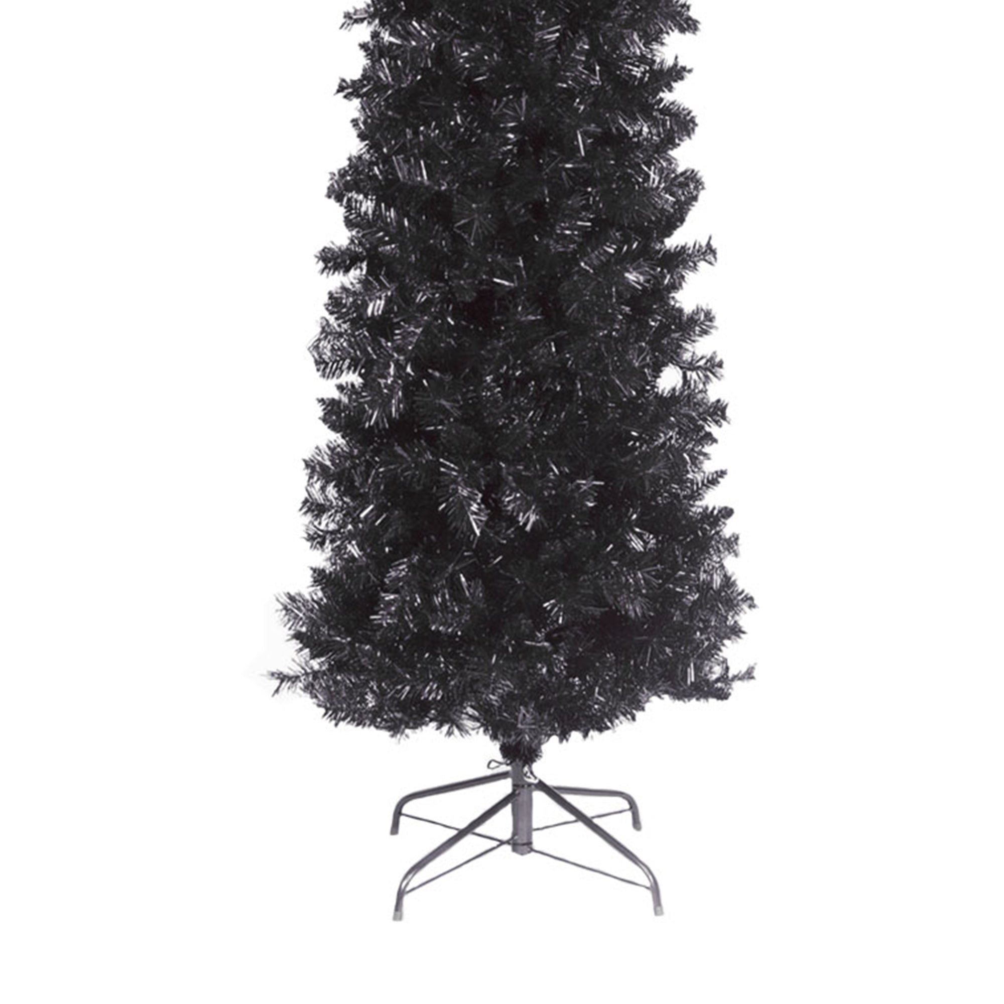 National Tree Company 6 Foot Unlit Holiday Tinsel Tree with Metal Stand, Black