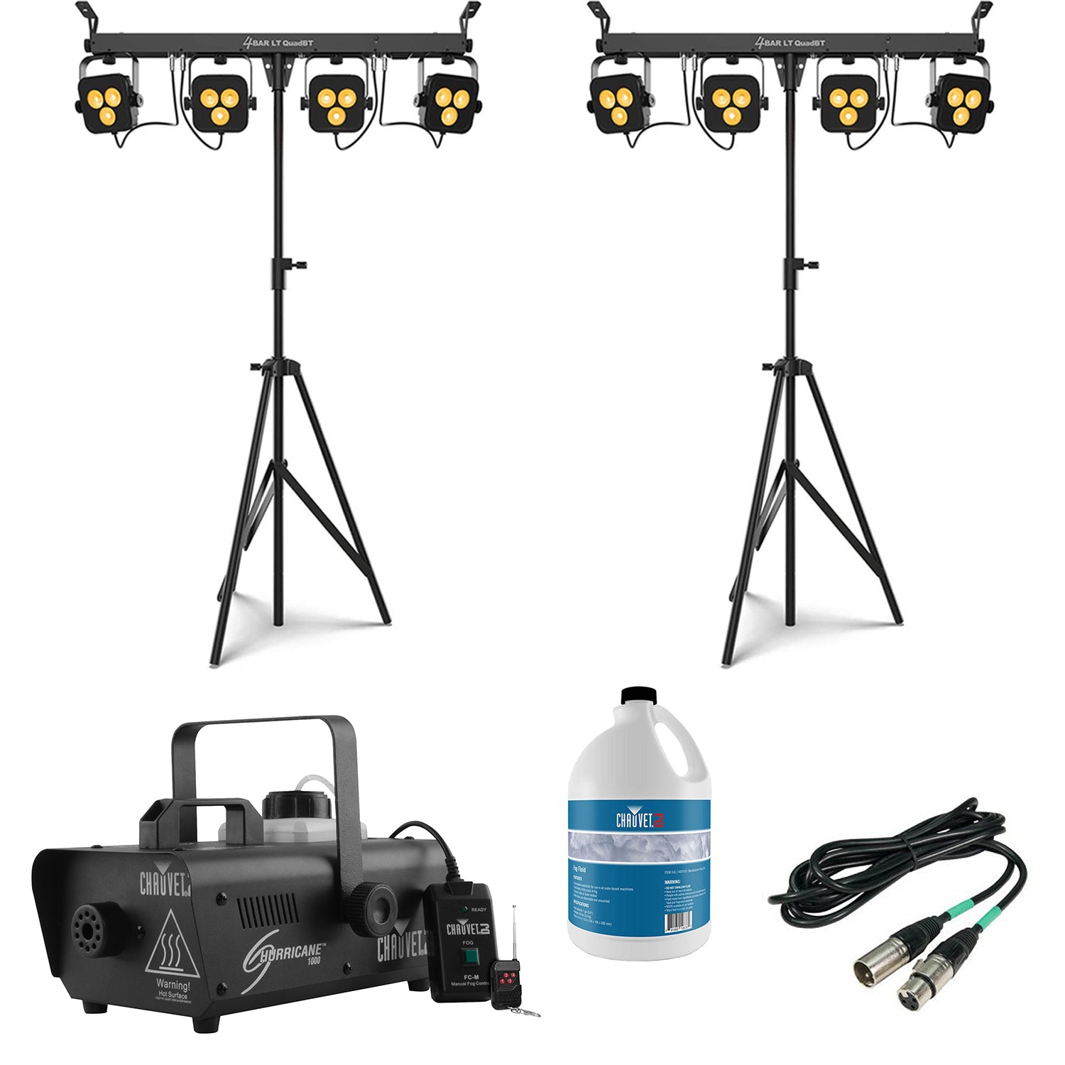 CHAUVET DJ 4Bar LT QuadBT Bluetooth Compatible LED Lighting System with Remote