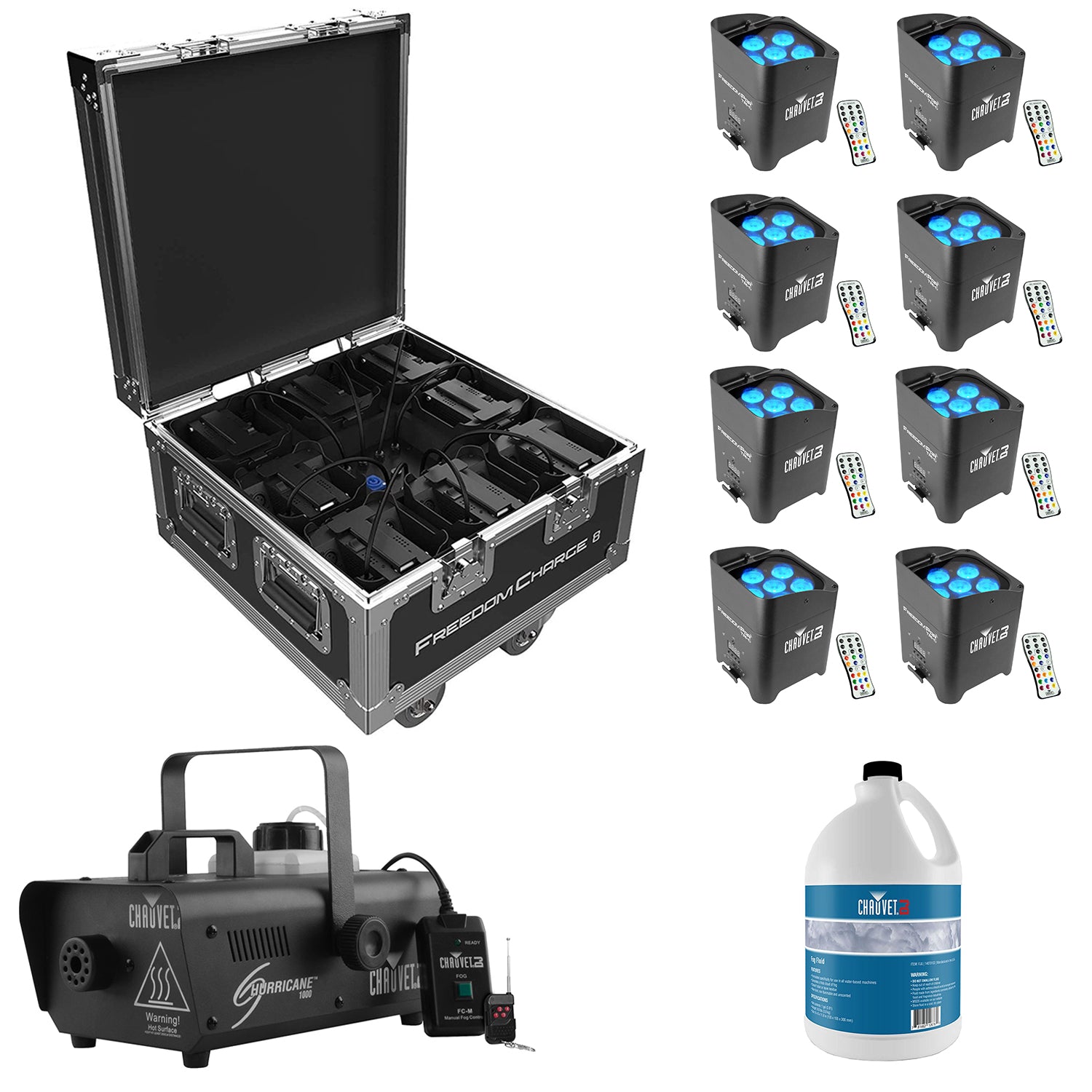 Chauvet DJ Freedom Par Tri-6 Wireless Battery RGB LED Wash Light Effect w/Remote - VMInnovations