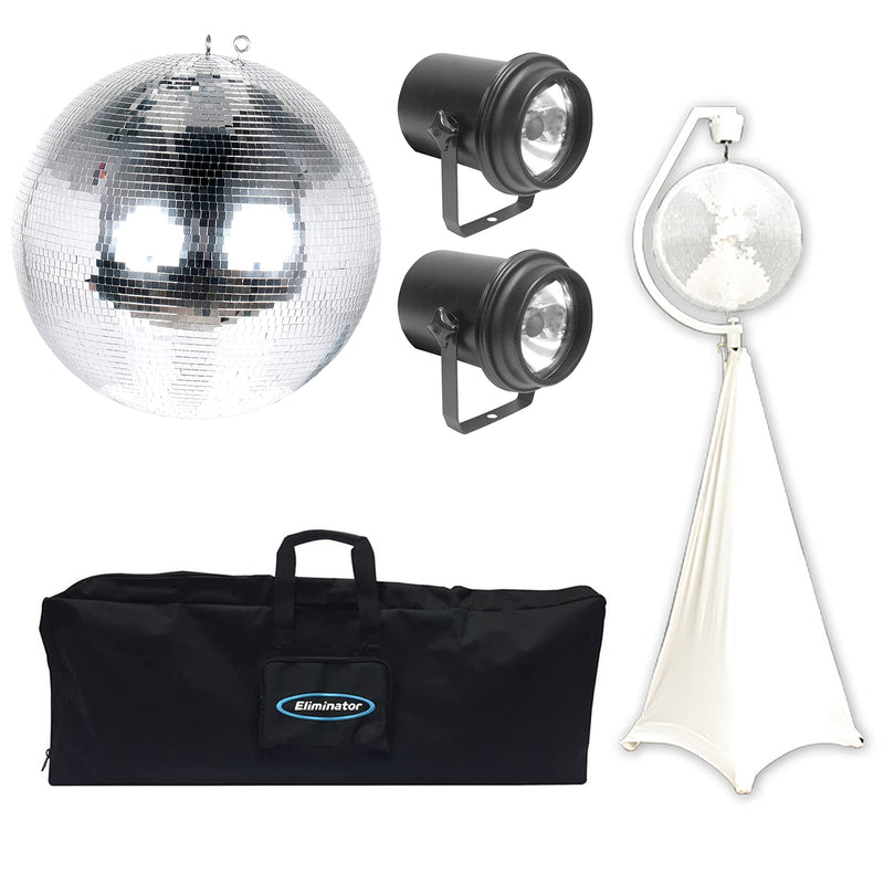 Eliminator Lighting 20in Disco Mirror Ball & Spot Light (2 Pack) & Tripod & Bag