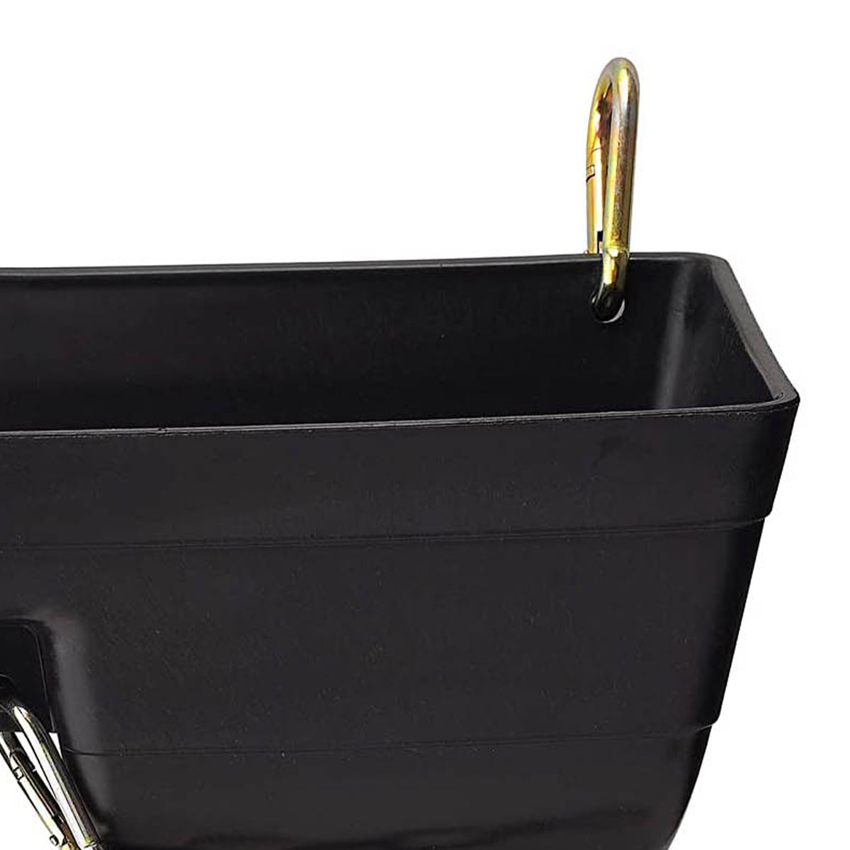 Little Giant 9 Quart Heavy Duty Feed Trough Bucket Fence Feeder, Black (4 Pack)