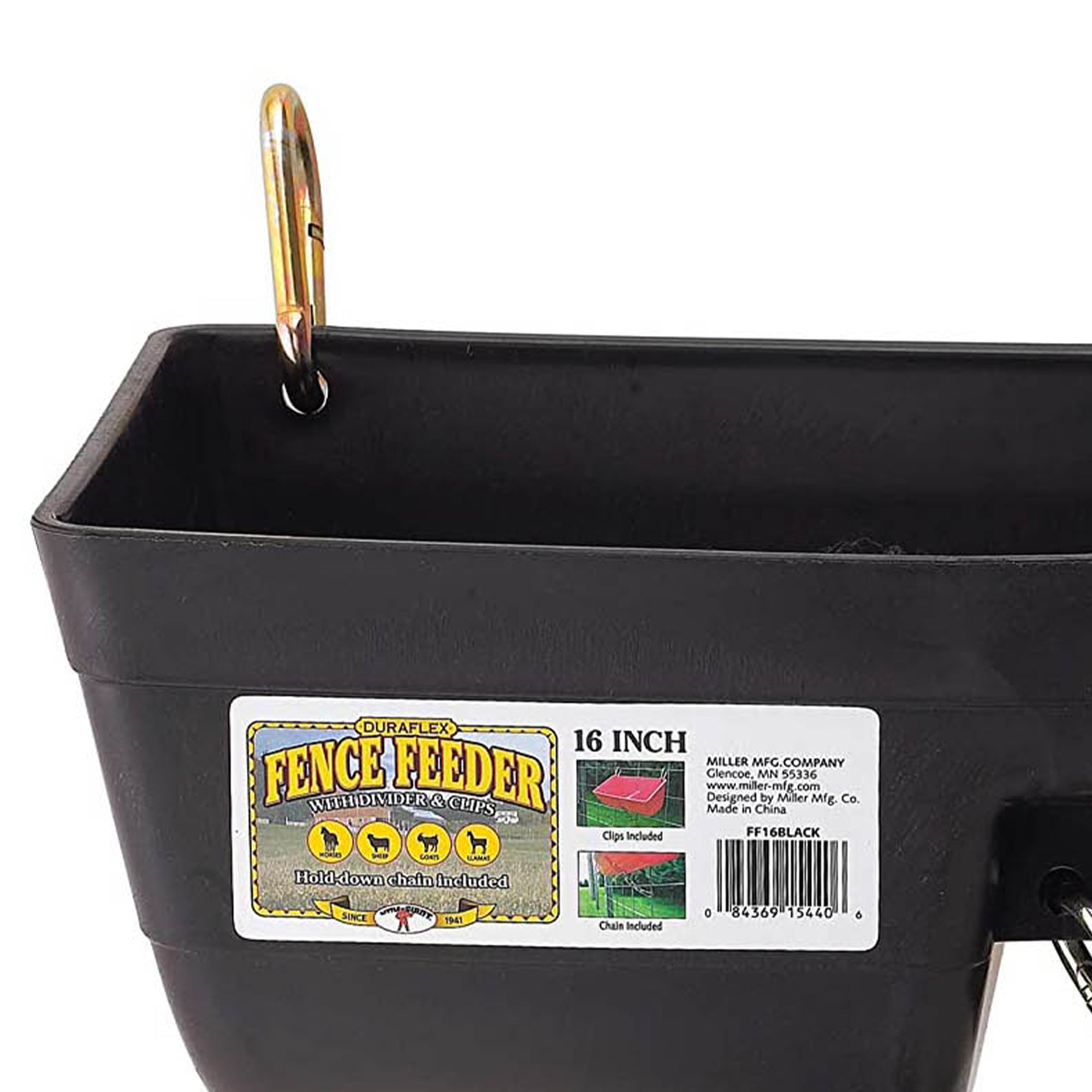 Little Giant 9 Quart Heavy Duty Feed Trough Bucket Fence Feeder, Black (Used) - VMInnovations