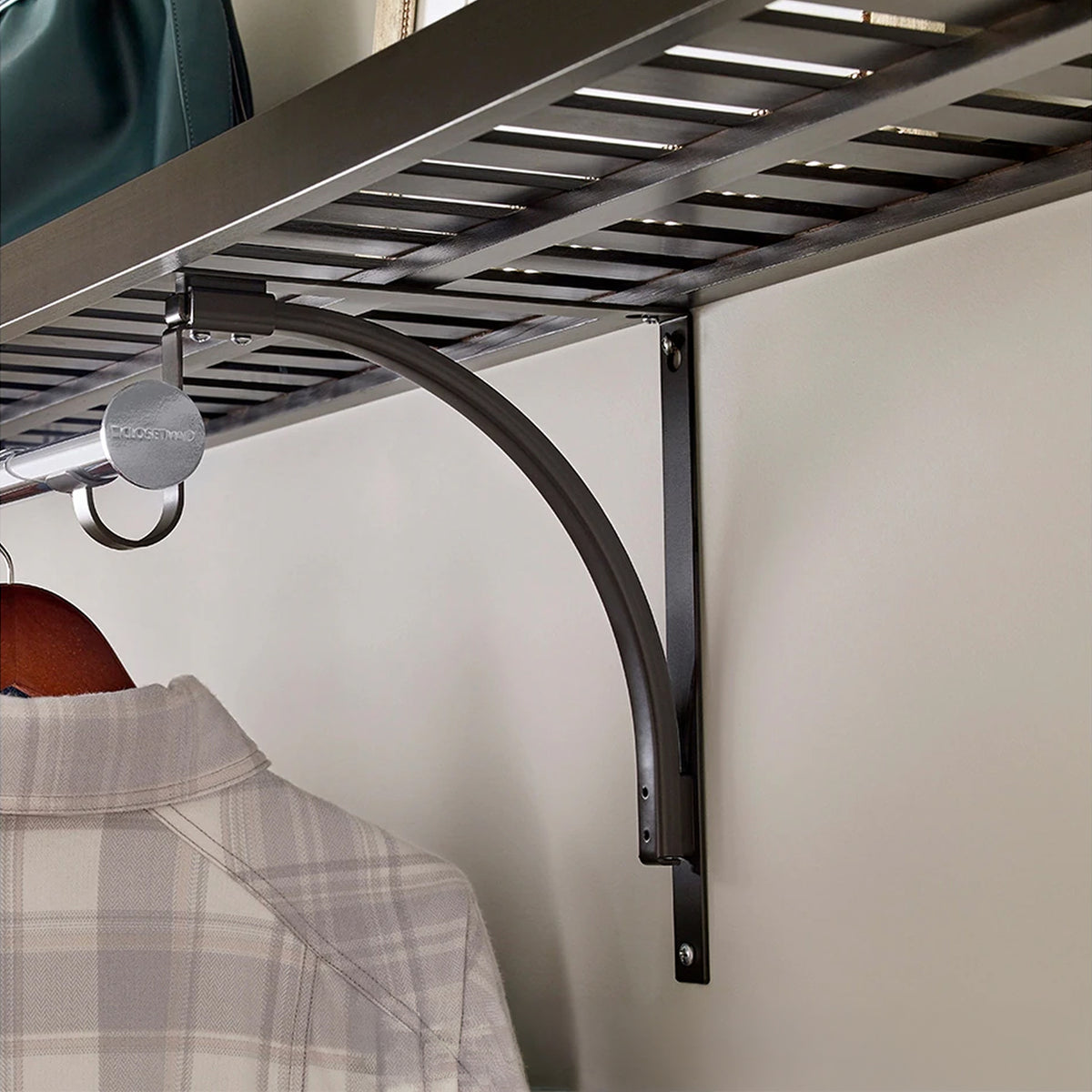 ClosetMaid 48 X 16 Inch Wood Shelf with Steel Finish, Espresso (Open Box)