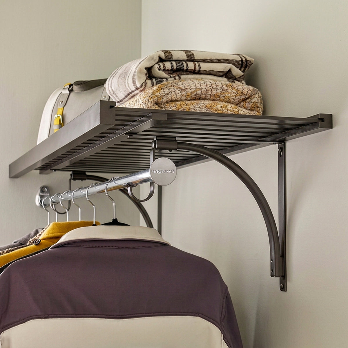ClosetMaid 48 X 16 Inch Wood Shelf with Steel Finish, Espresso (Open Box)