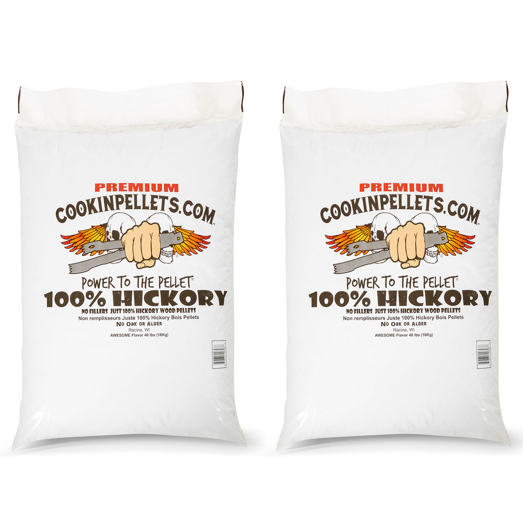 CookinPellets 40 lb Premium Hickory Hardwood Grill Smoker Wood Pellets (2 Pack) - VMInnovations