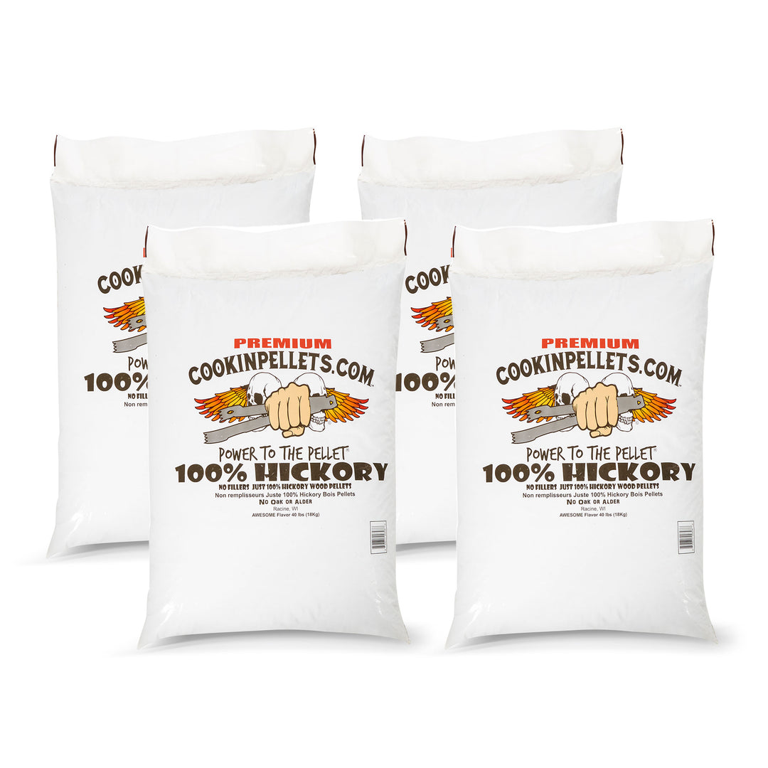 CookinPellets Premium Hickory Grill Smoker Wood Pellets, 40 Lb Bag (4 Pack) - VMInnovations