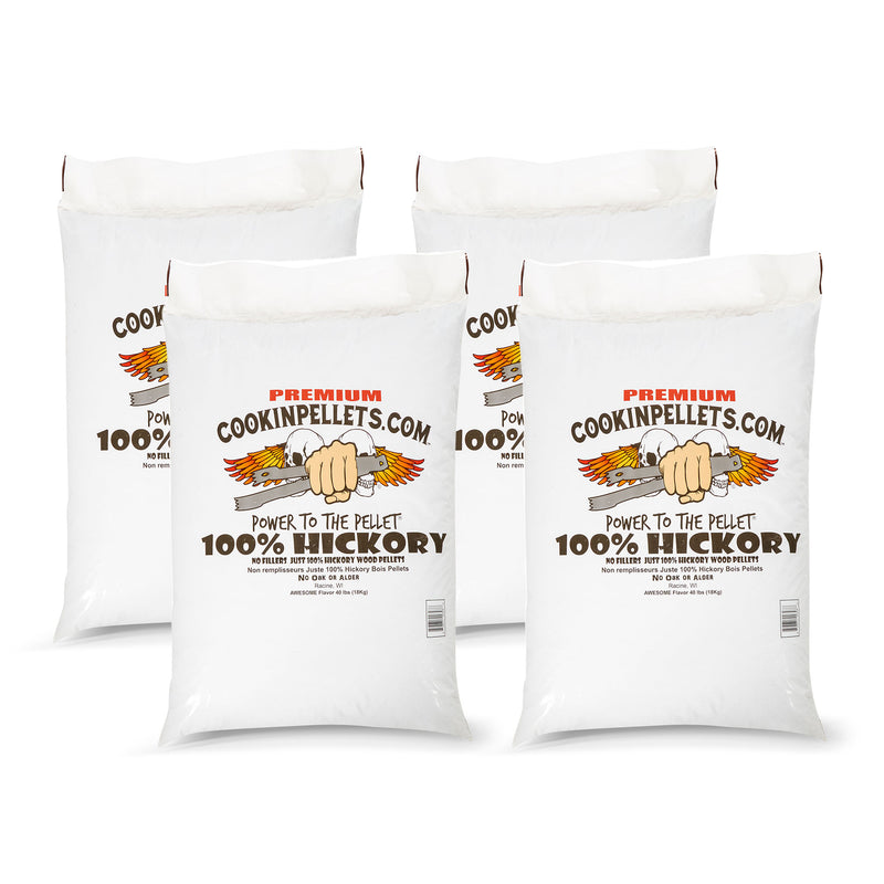CookinPellets Premium Hickory Grill Smoker Wood Pellets, 40 Lb Bag (4 Pack)