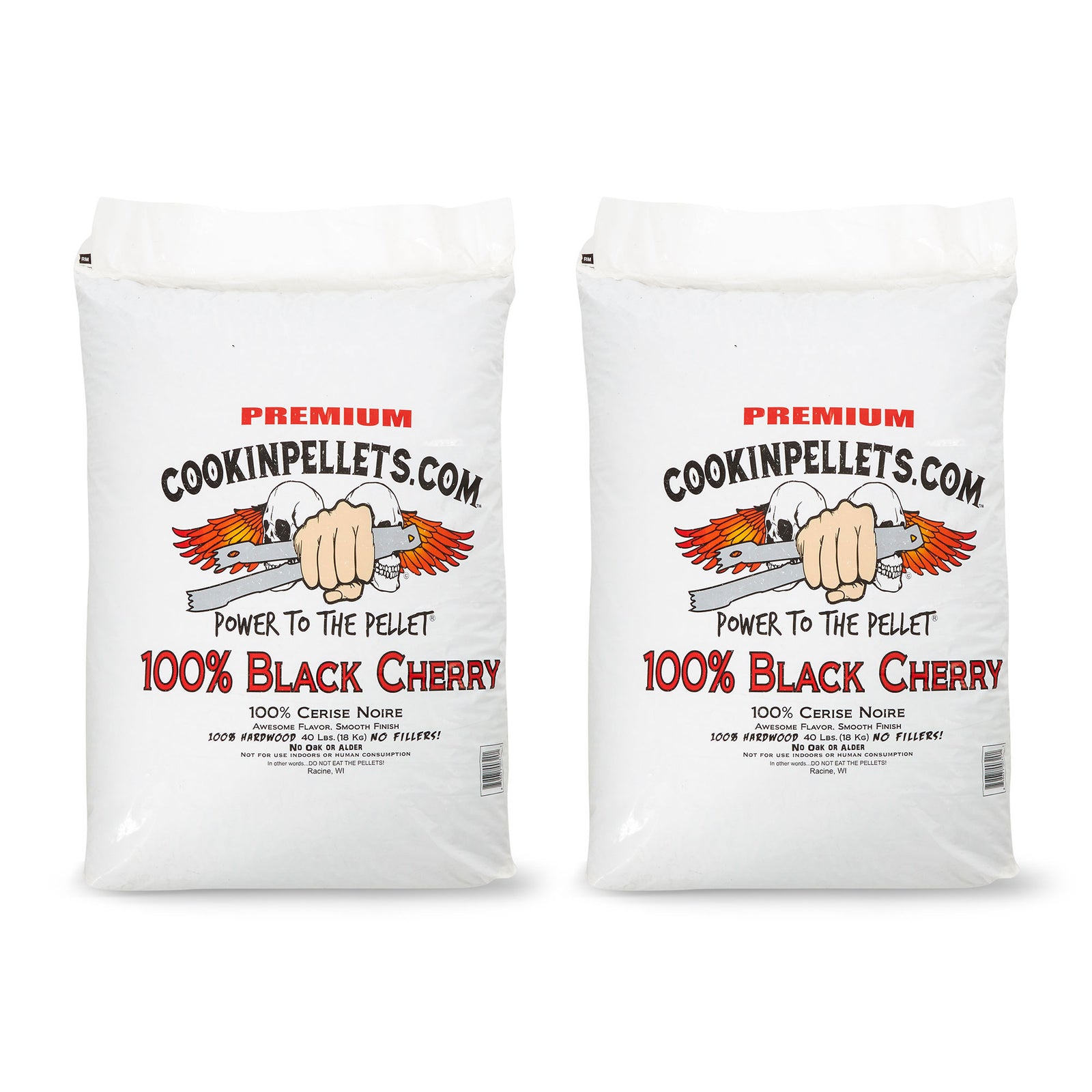 CookinPellets 40 Pound Black Cherry Grill Smoker Hardwood Wood Pellets (2 Pack) - VMInnovations