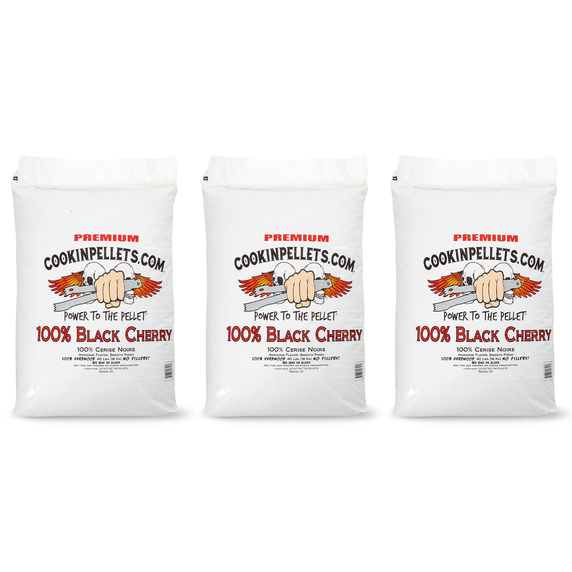 CookinPellets 40 Pound Black Cherry Grill Smoker Hardwood Wood Pellets (3 Pack) - VMInnovations