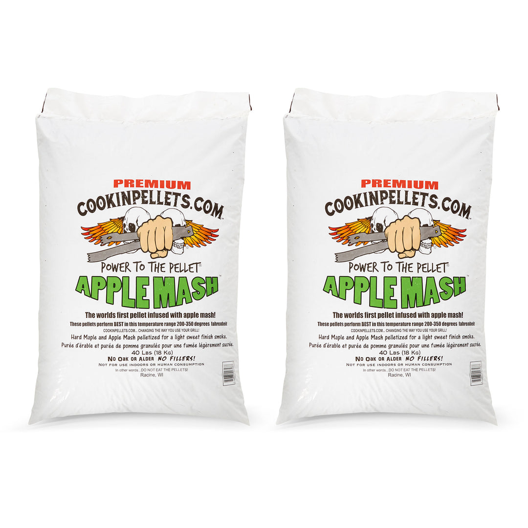 CookinPellets 40 Pound Bag Apple Mash Hard Maple Smoker Wood Pellets, (3 Pack) - VMInnovations