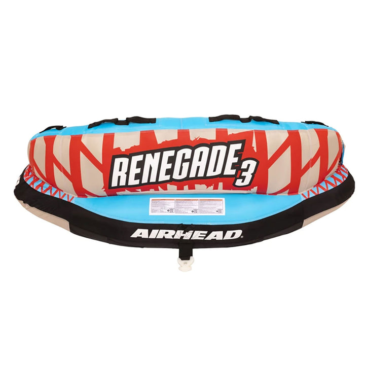 Airhead Renegade 3 Person Inflatable Towable Water Tube Kit w/ Boat Rope & Pump - VMInnovations