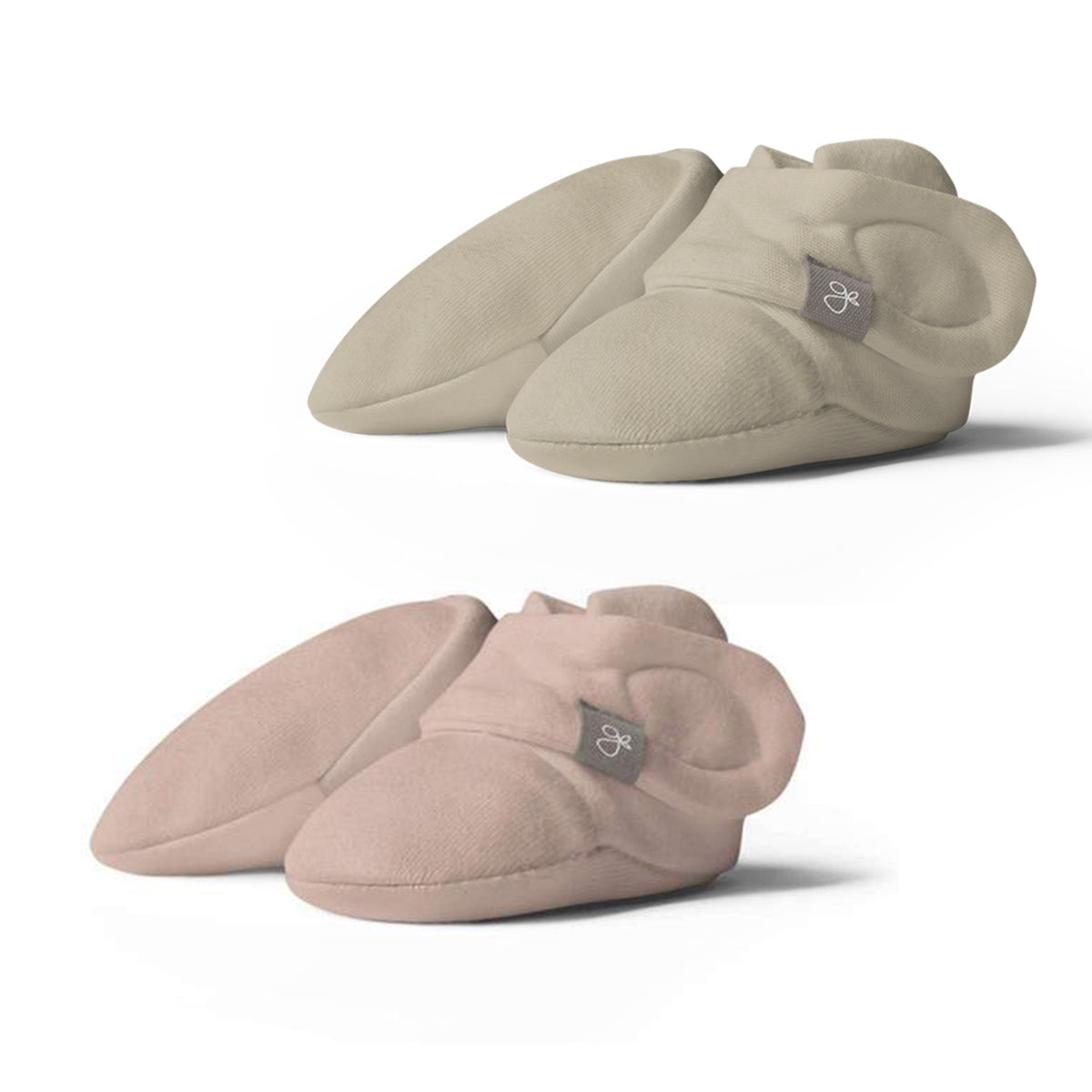 Goumikids Stay On Organic Baby Boots Infant Booties, 3-6M Rose/Soybean (2 Pairs) - VMInnovations