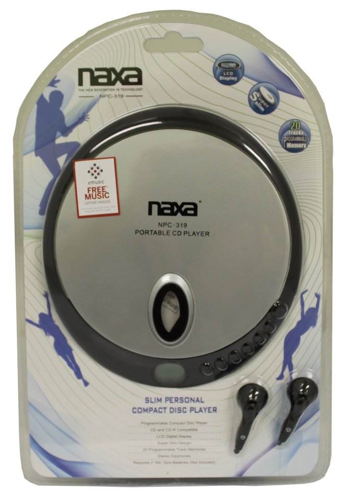 Naxa NX-319 Portable CD Player w/ Earbuds Black NPC-319