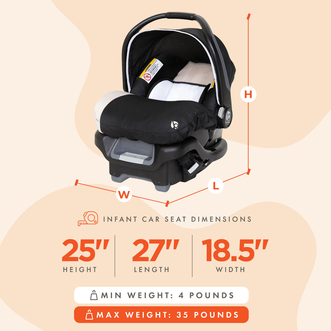 Baby Trend Ally Newborn Baby Infant Car Seat Travel System with Cover, Khaki - VMInnovations