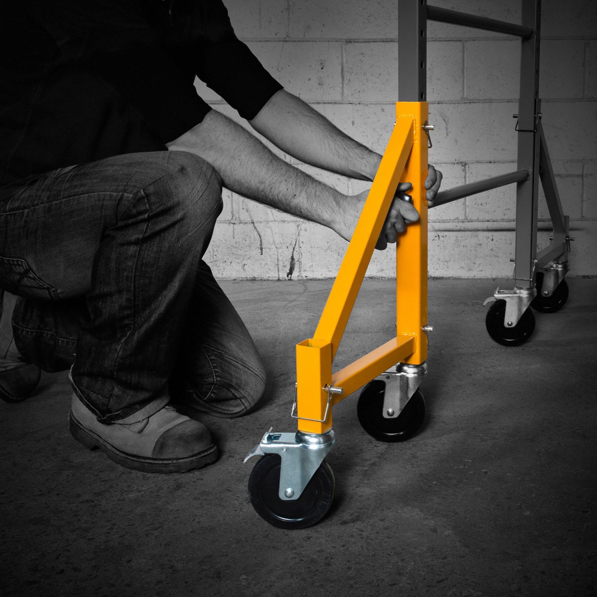 MetalTech Set of 14-Inch Baker Style Scaffolding Outriggers with Casters, 4 Pack - VMInnovations