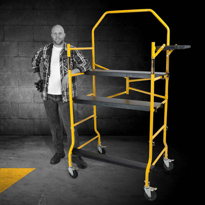 MetalTech 5' High Portable Jobsite Series Mobile Scaffolding with Locking Wheels