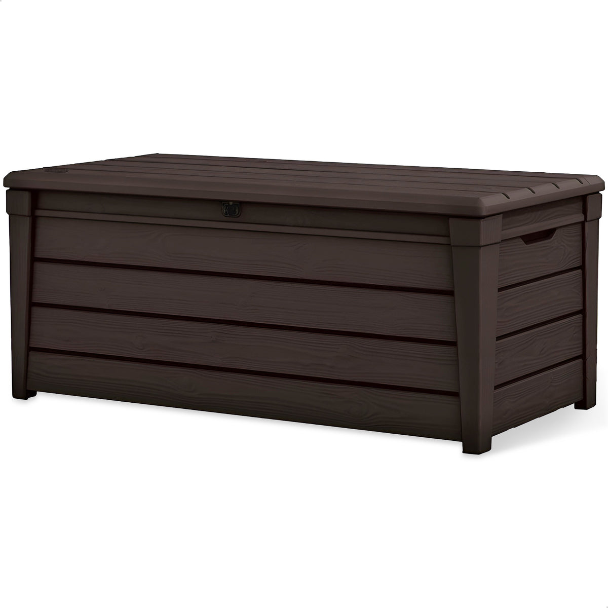 Keter Brightwood Large 120 Gal Weatherproof Resin Deck Box, Brown (Open Box)