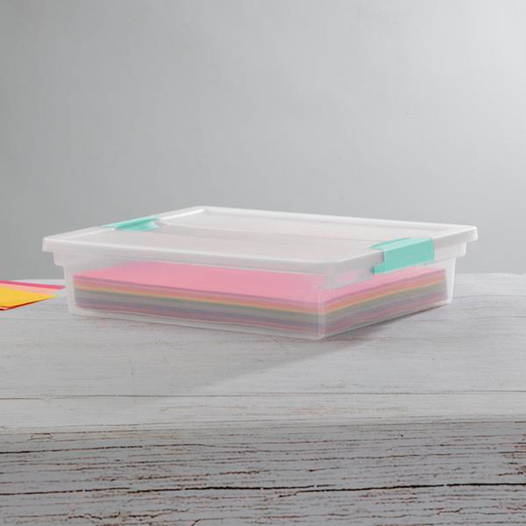 Sterilite Plastic Large Clip Bin Clear, 6 Pack & Mini Clip Storage Box, 6 Pack - VMInnovations
