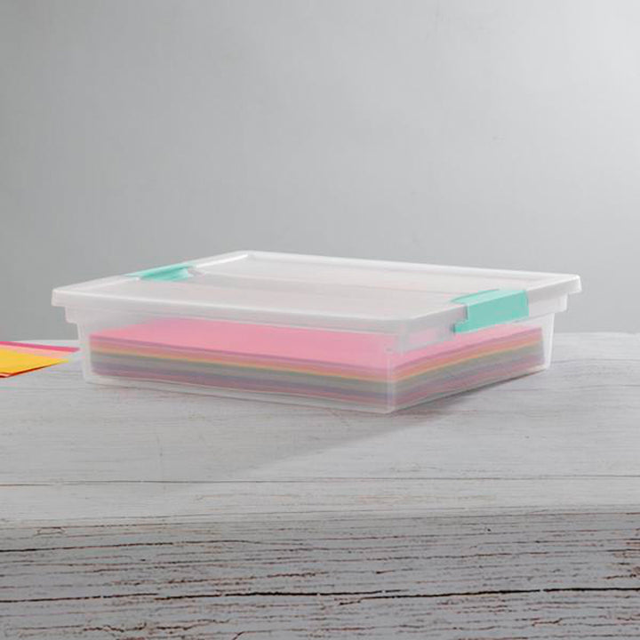 Sterilite Plastic Large Clip Bin Clear, 6 Pack & Mini Clip Storage Box, 6 Pack - VMInnovations