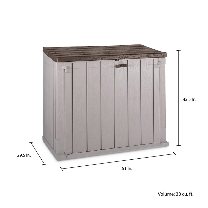 Toomax Stora Way All Weather Storage Shed Cabinet, Taupe Grey/Brown (Open Box)