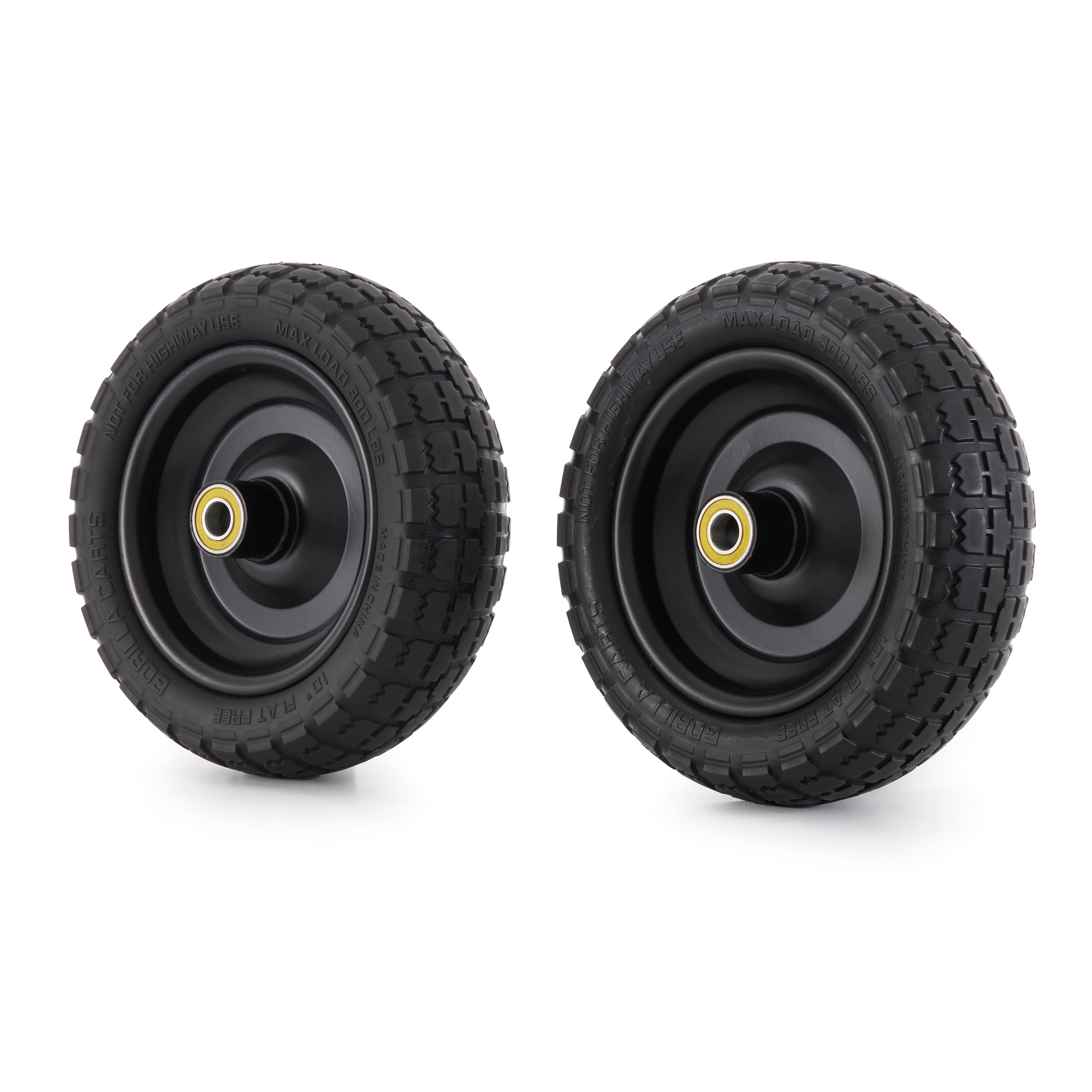 Gorilla Carts 10" No Flat Replacement Tire for Utility Cart, 2 Pack (For Parts) - VMInnovations