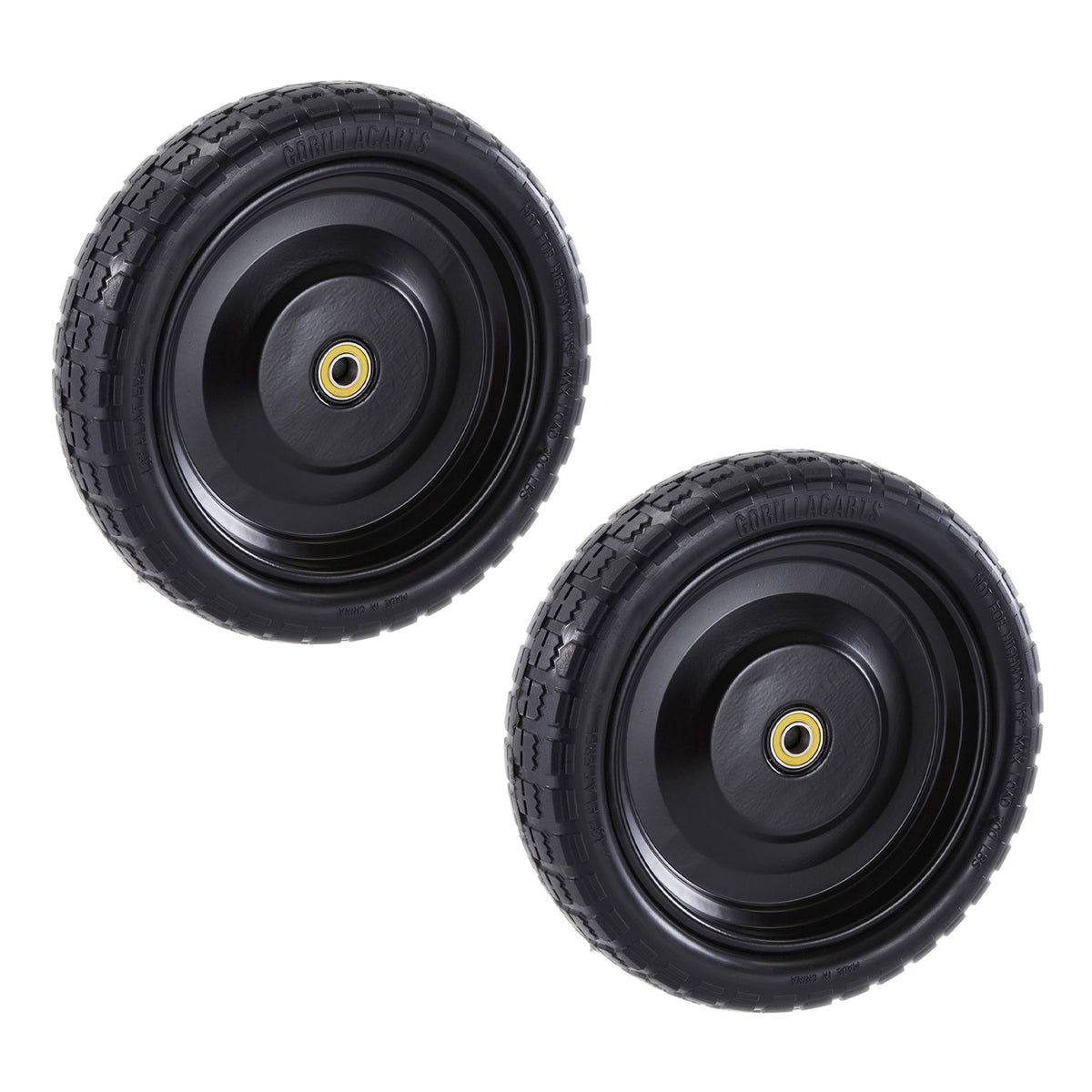 Gorilla Carts 13 Inch No Flat Replacement Tire Cart, 2 Pack (Open Box)