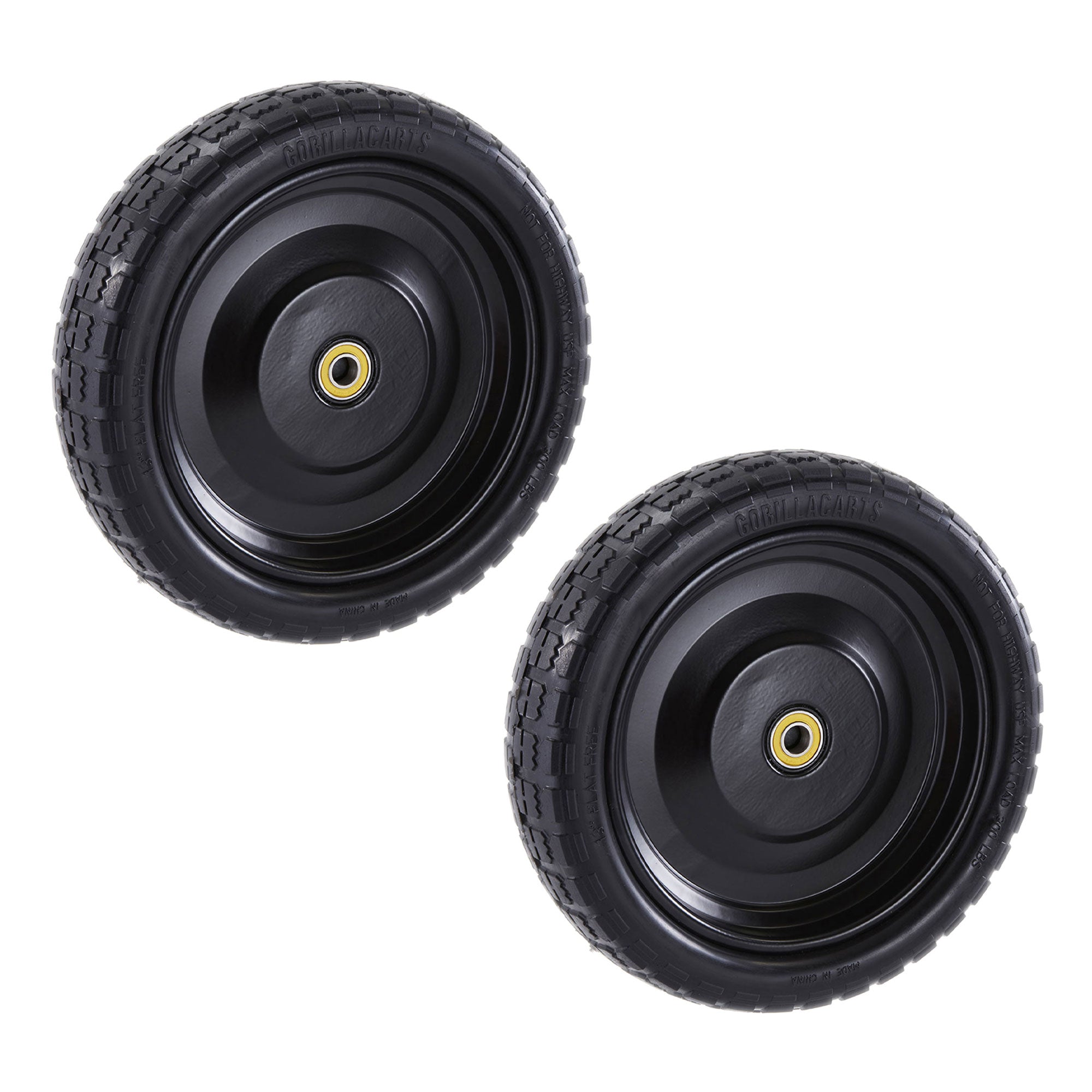 Gorilla Carts 13 Inch No Flat Replacement Tire for Utility Cart, 2 Pack (Used) - VMInnovations