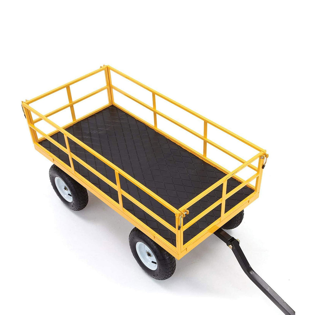 Gorilla Carts Steel Utility Cart, 7 Cu Ft Garden Wagon w/Removable Sides, Yellow - VMInnovations