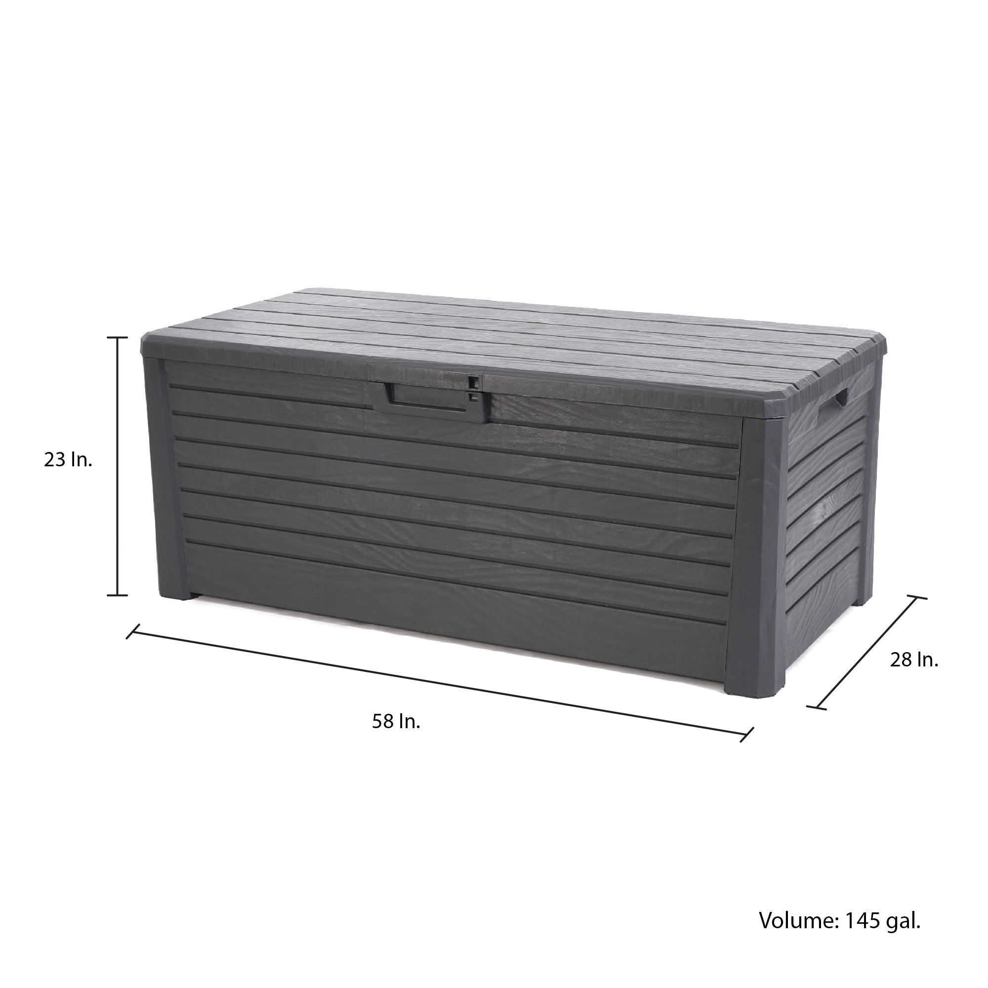 Toomax Deck Patio Storage Box Bin Bench Waterproof, 145Gal (Anthracite) (Used)