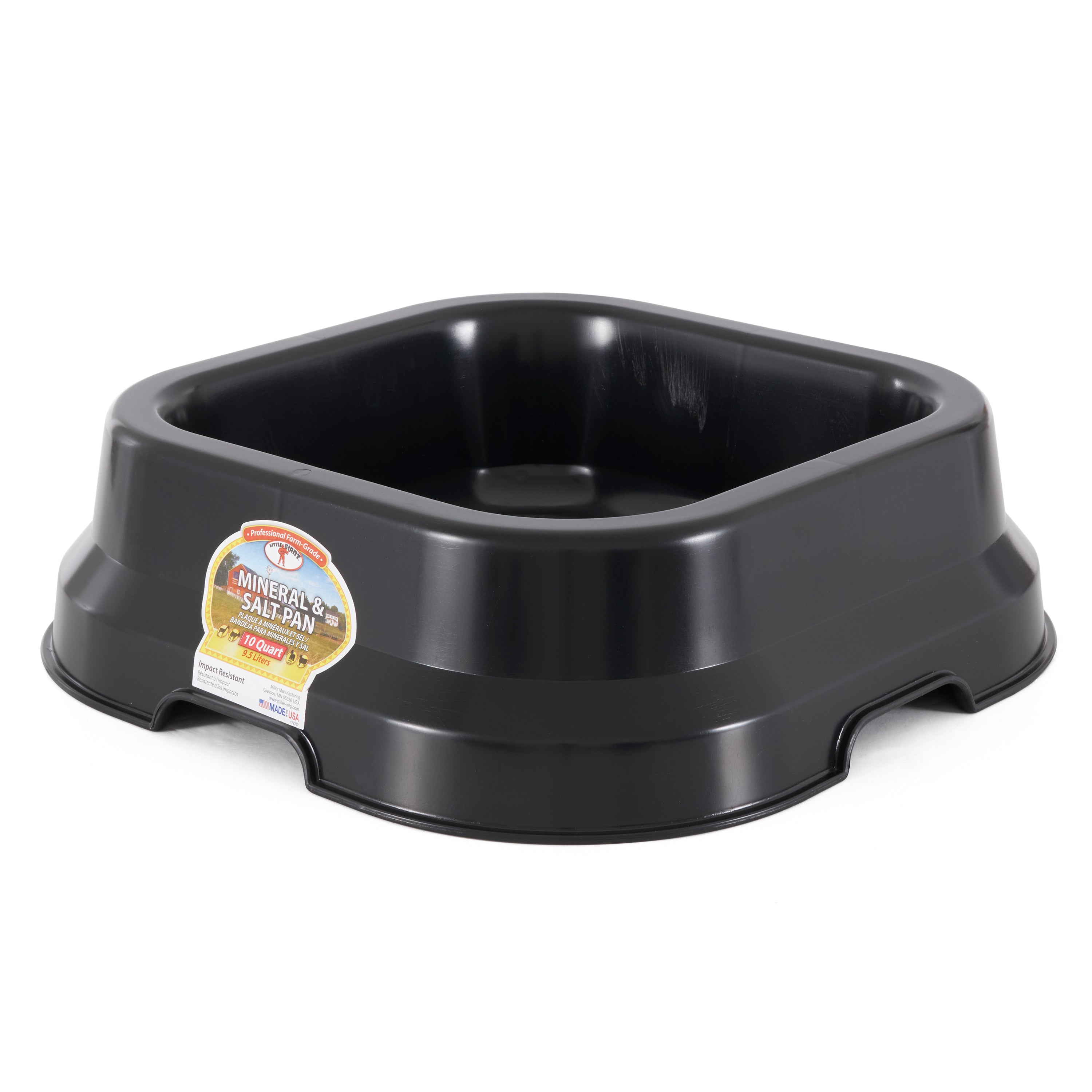 Little Giant Salt Lick and Mineral Block 10 Quart Plastic Pan, Black (Open Box) - VMInnovations