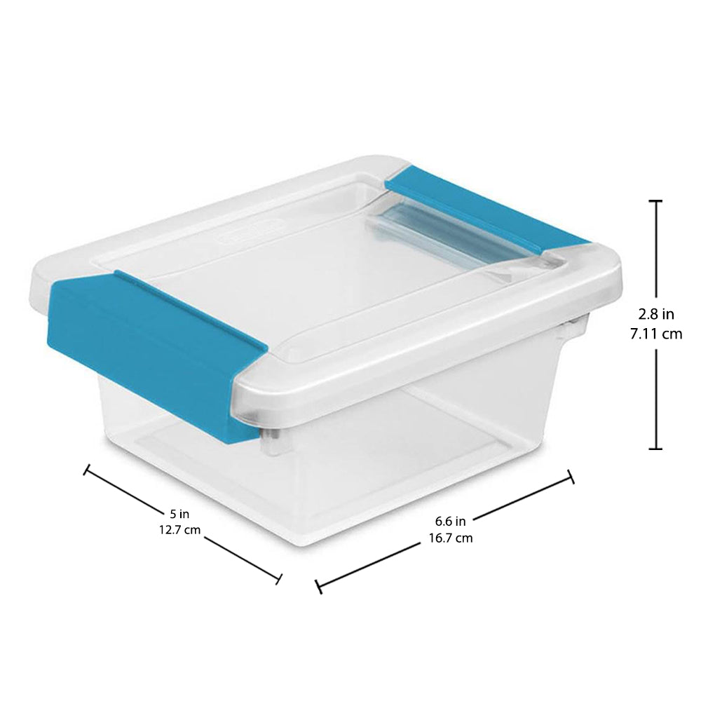 Sterilite Clip Plastic Storage Box Clear w/ Blue Aquarium Latches (Open Box)