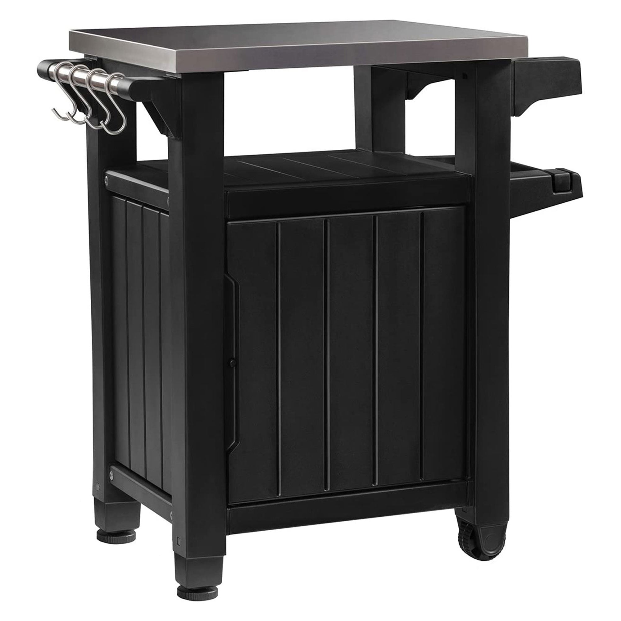 Keter 230852 Unity Portable Table and Storage Cabinet with Hooks, Gray (Used) - VMInnovations